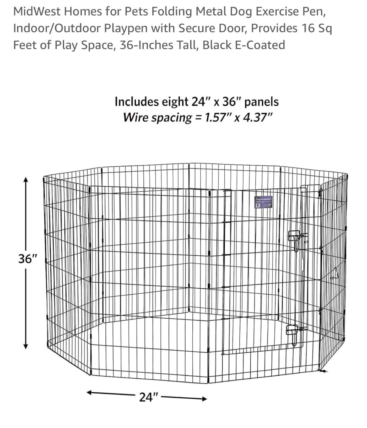 Folding Metal Dog Play Pen with Door - photo 4