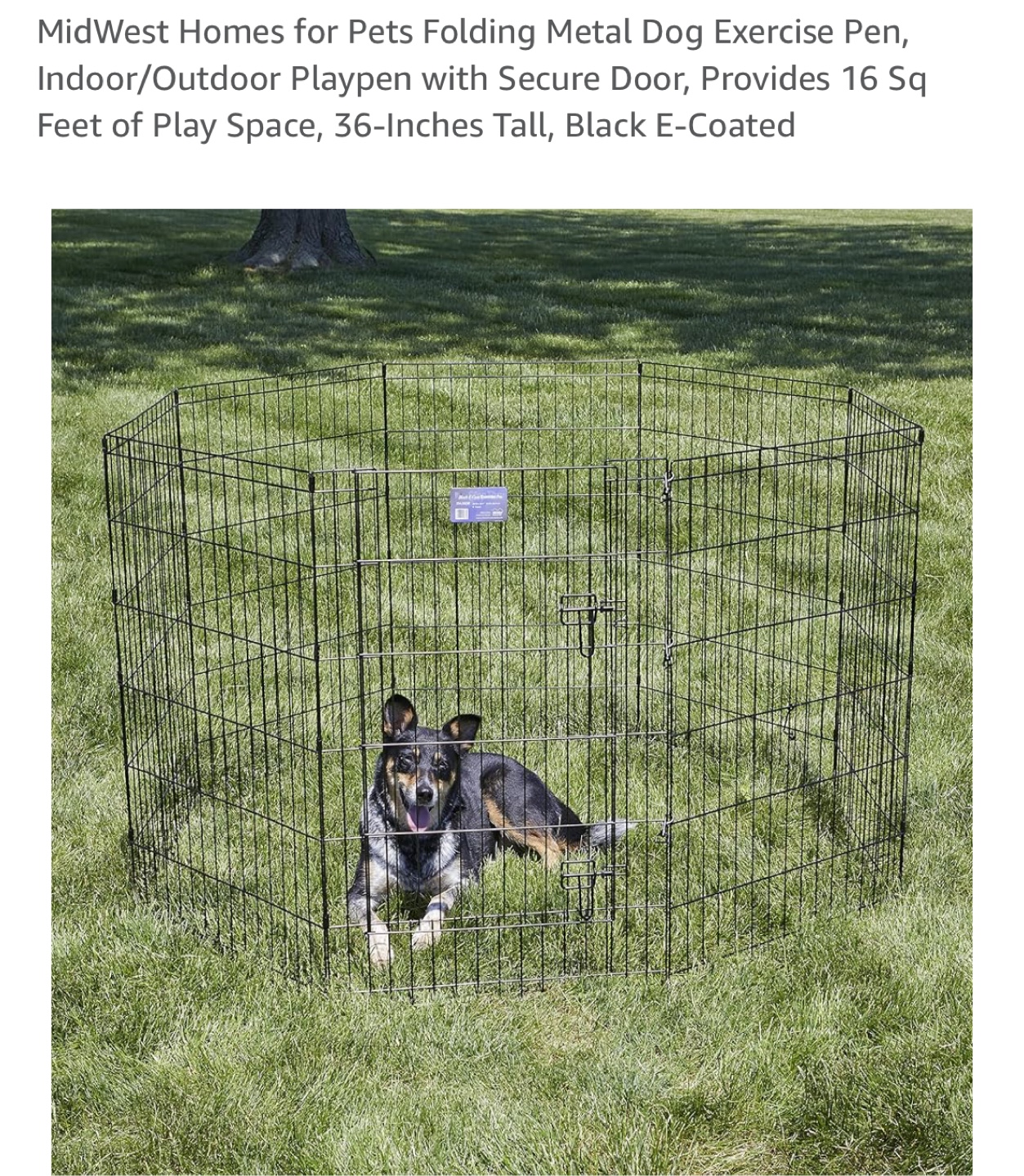 Folding Metal Dog Play Pen with Door - photo 3