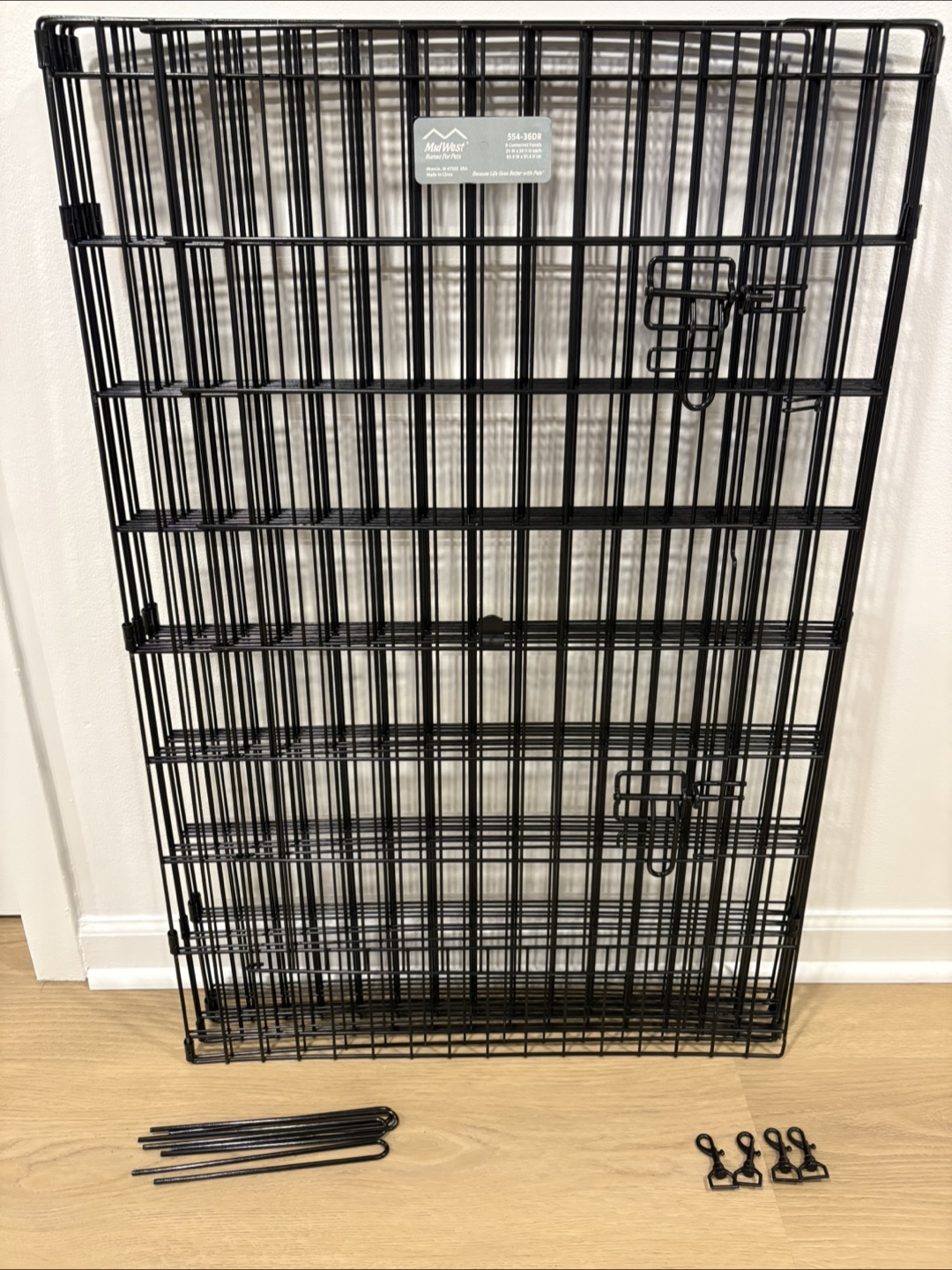 Folding Metal Dog Play Pen with Door - photo 2