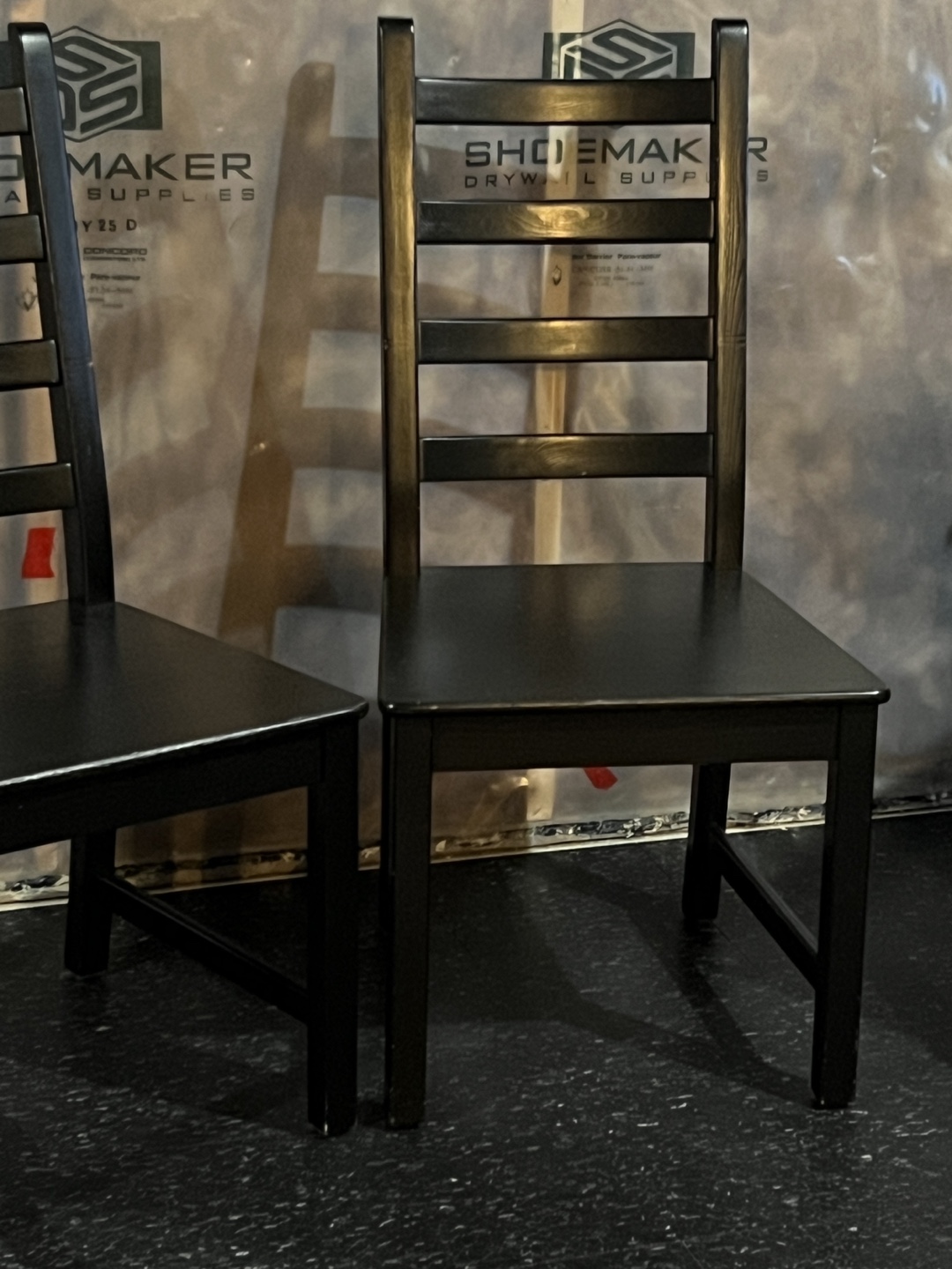 Set of 2 Black Wooden Dining Chairs - photo 4