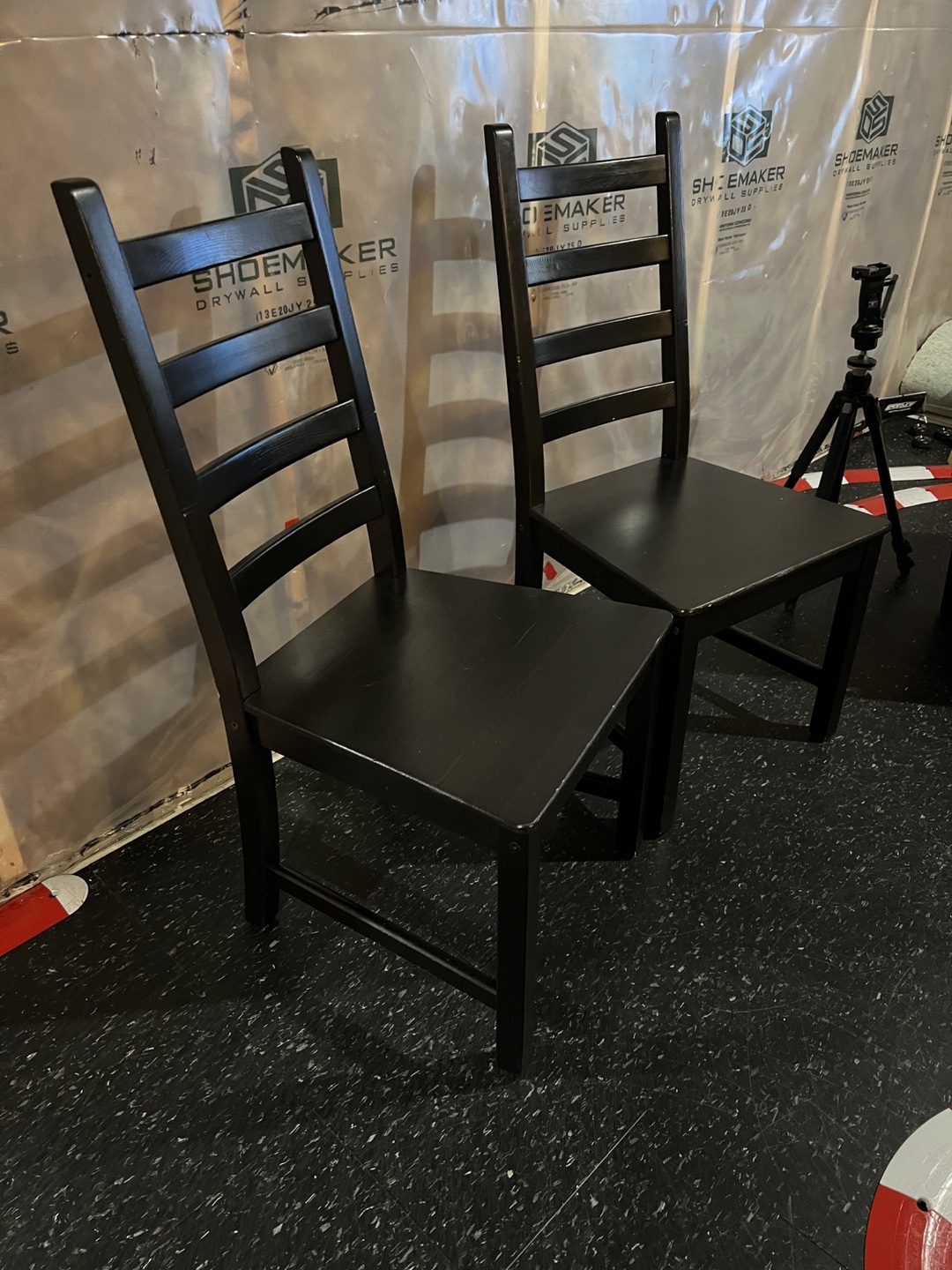 Set of 2 Black Wooden Dining Chairs - photo 5