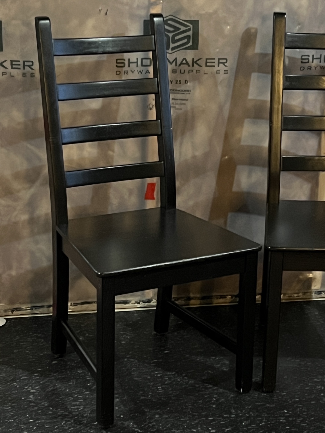 Set of 2 Black Wooden Dining Chairs - photo 3