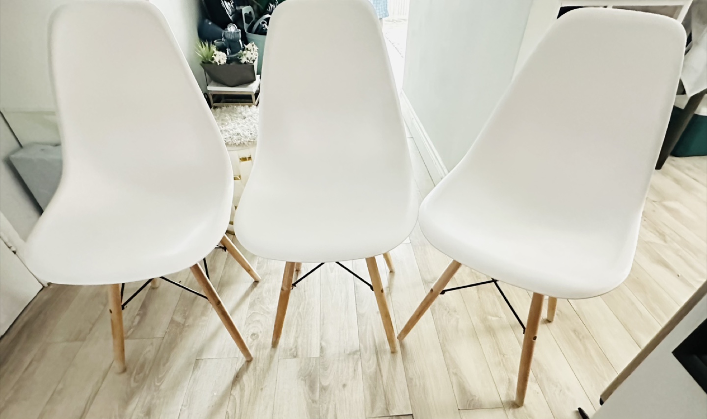 1 Set White Dining Chairs - 3 pieces - photo 4