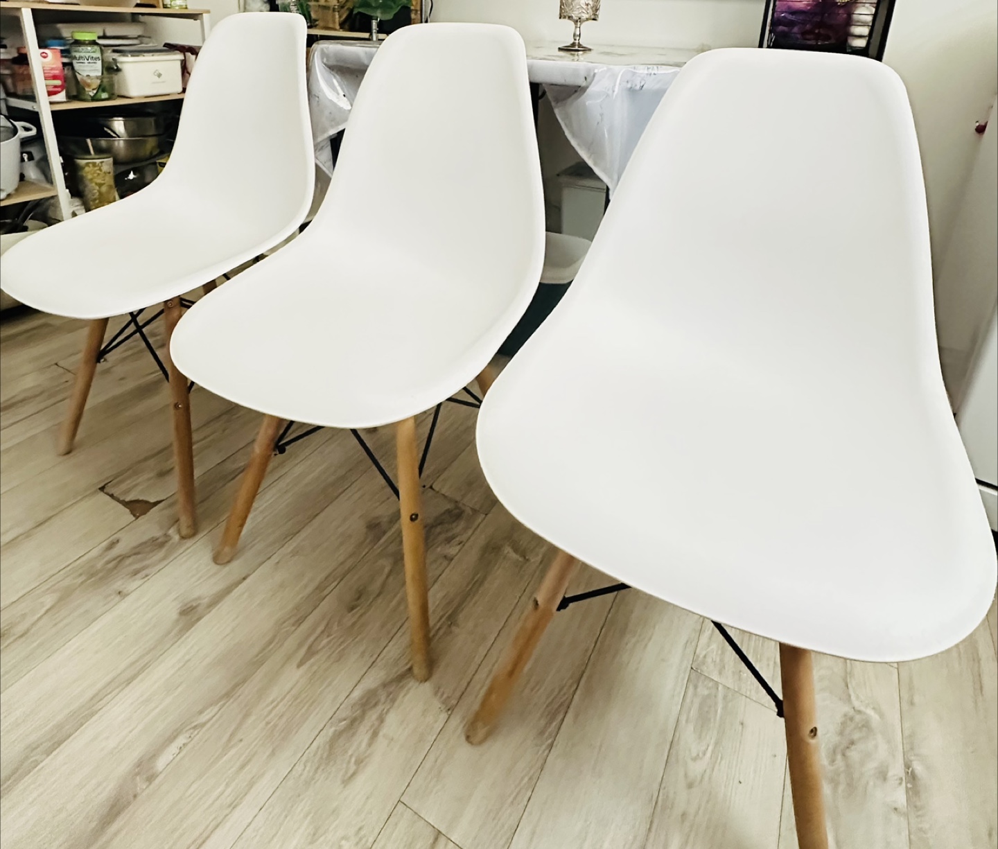 1 Set White Dining Chairs - 3 pieces - photo 5