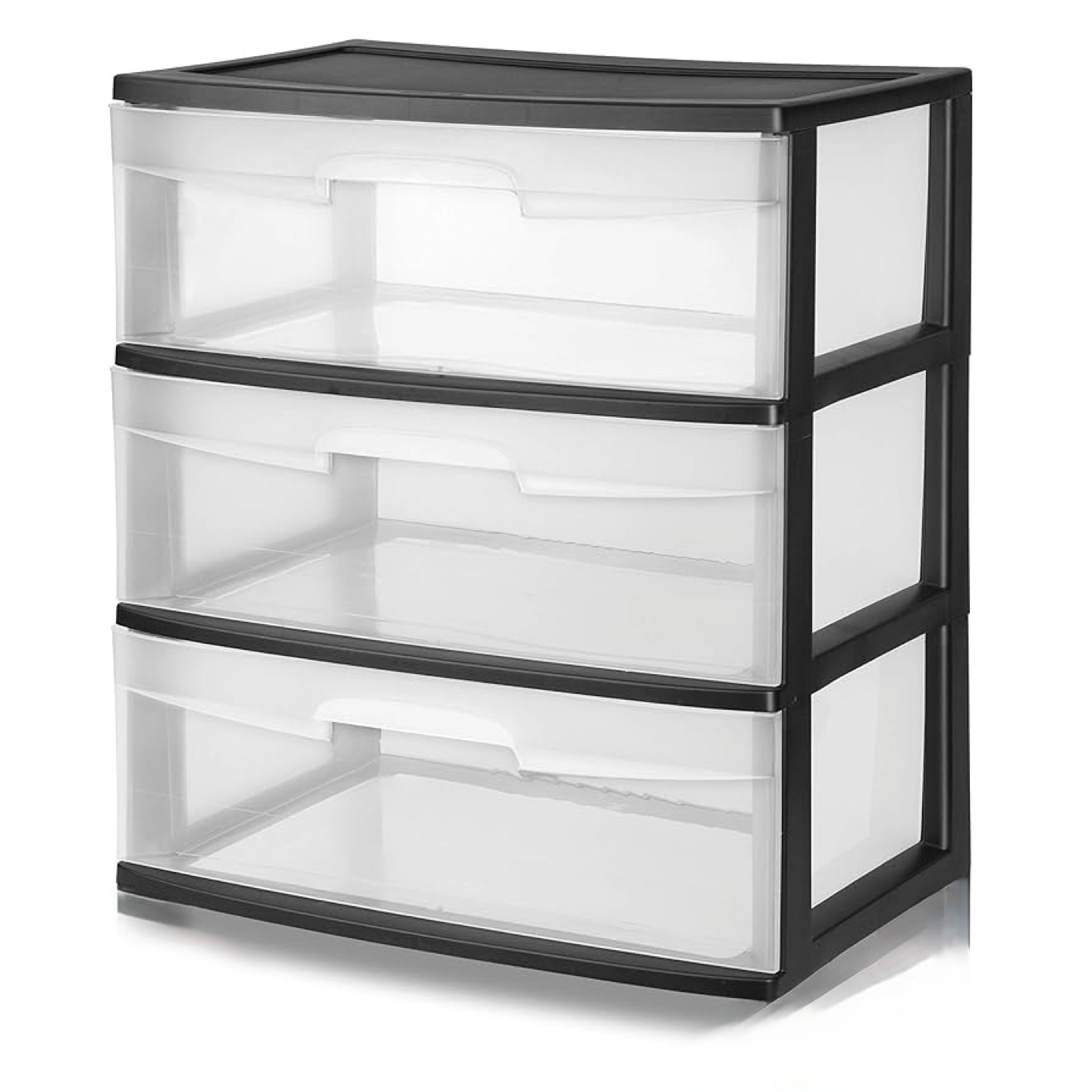 3-Drawer Wide Storage - Black Frame