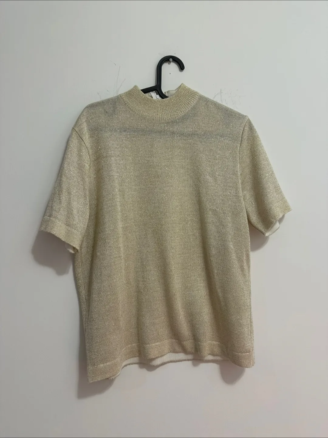 Gold Knit Short Sleeve Top thumbnail