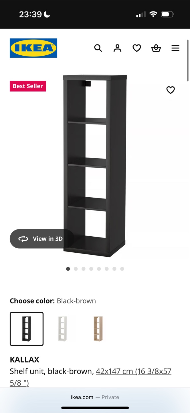 IKEA Kallax Shelf Unit - Black-Brown - photo 4