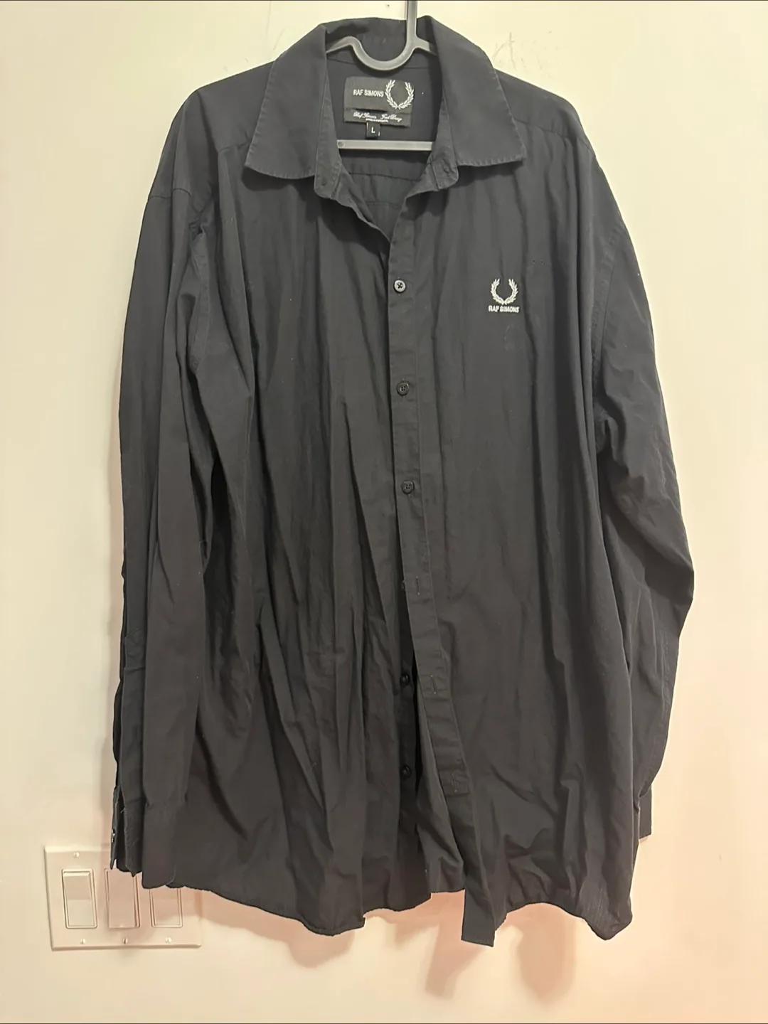 Raf Simons x Fred Perry Black Button-Down Shirt - Size L thumbnail