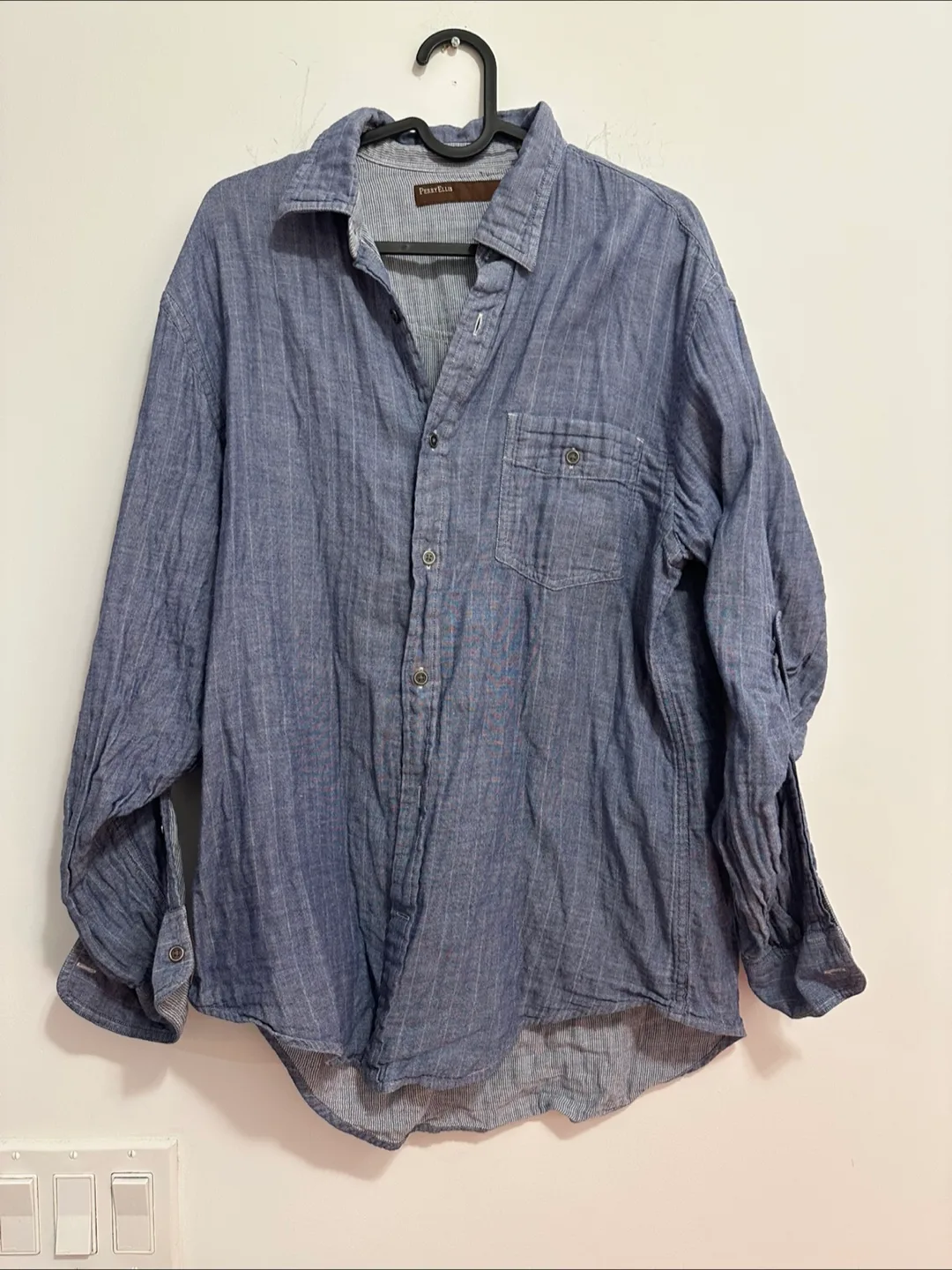 Perry Ellis Blue Long Sleeve Shirt thumbnail