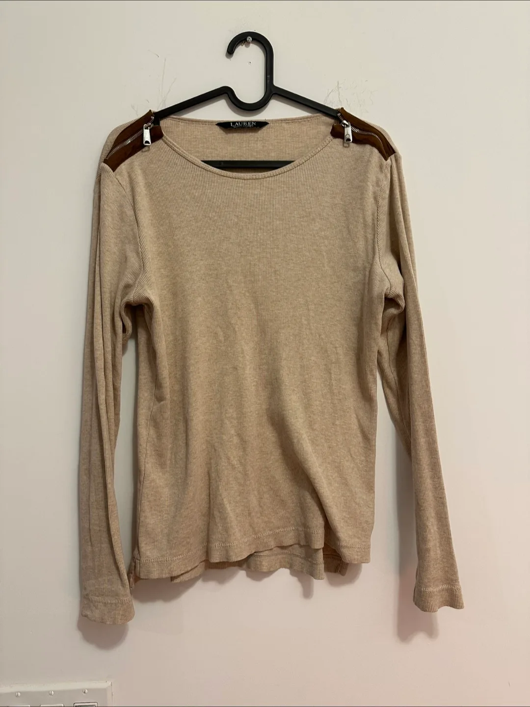 Ralph Lauren Long Sleeve Top - Beige thumbnail