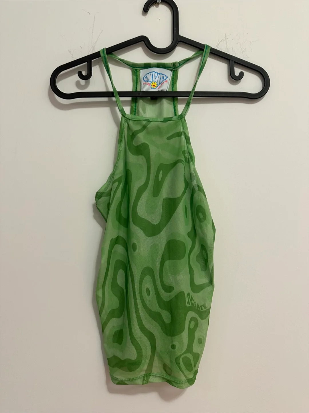 O-Mighty Green Swirl Print Tank Top thumbnail