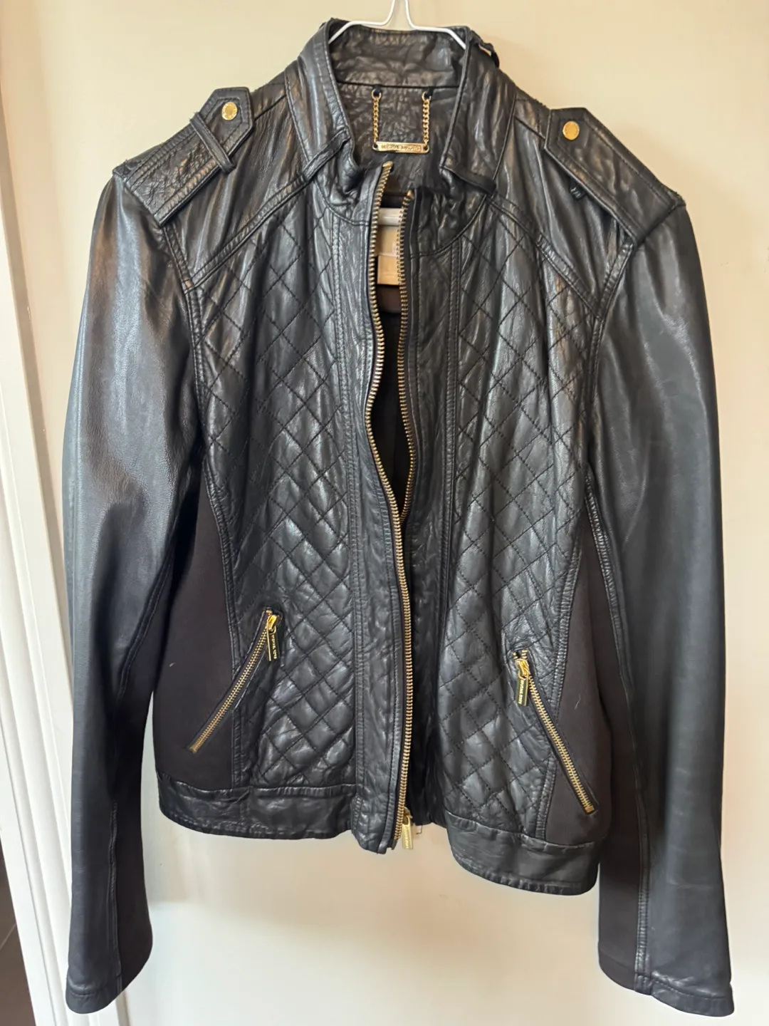 Michael Kors Black Leather Jacket thumbnail