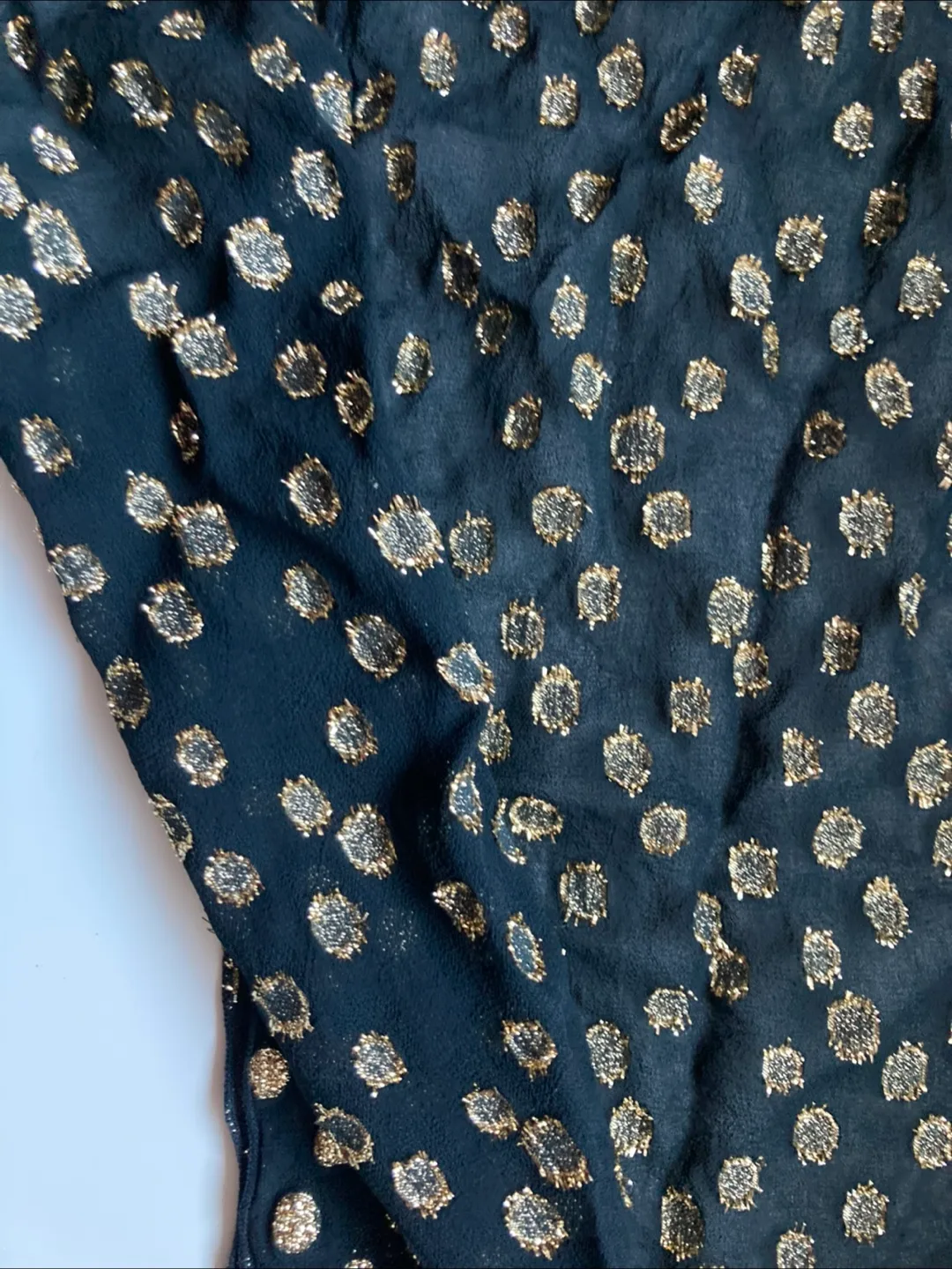 Black Scarf with Gold Polka Dots thumbnail