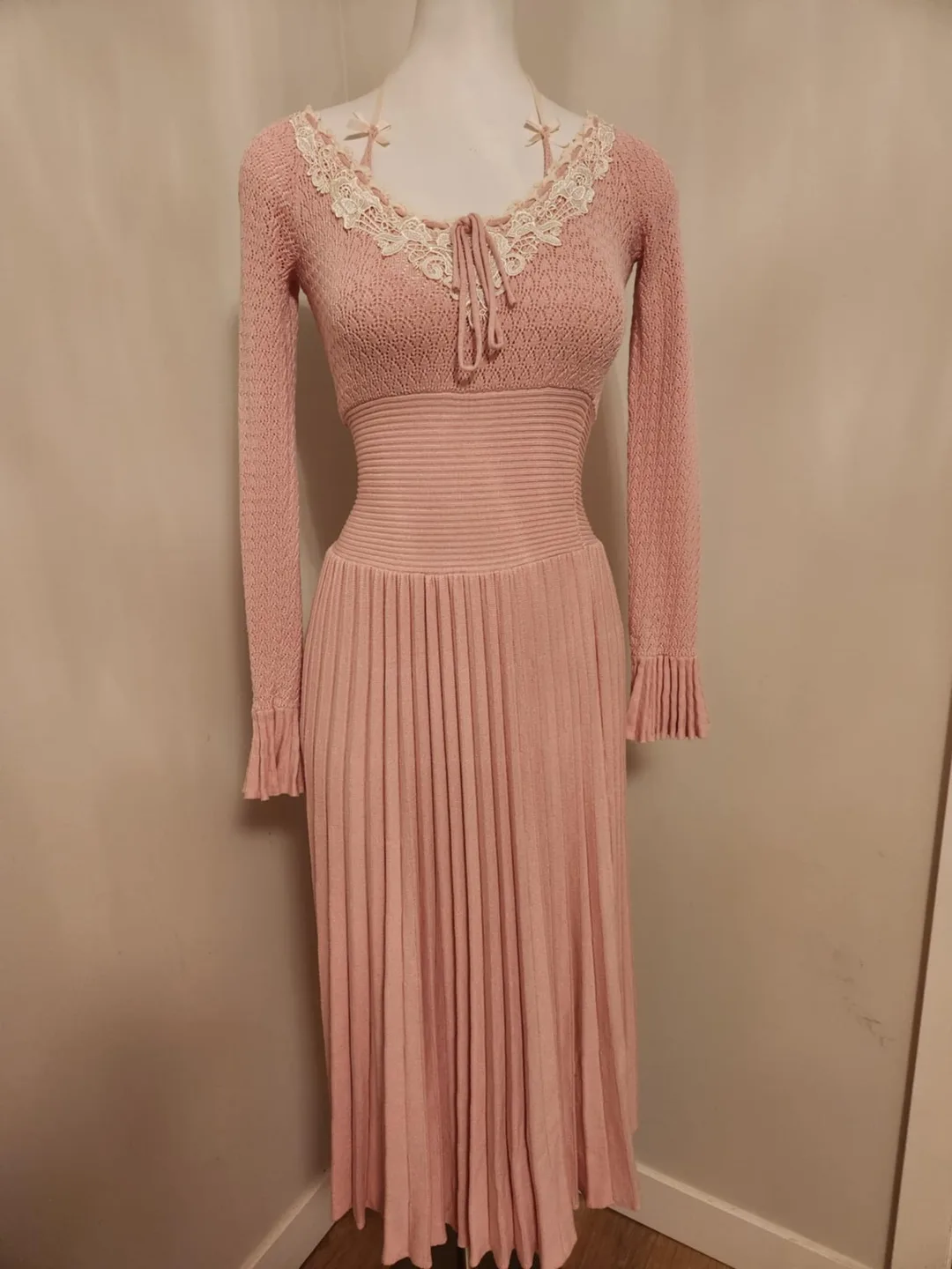 Lacemade Pink Knit Dress - Size S thumbnail