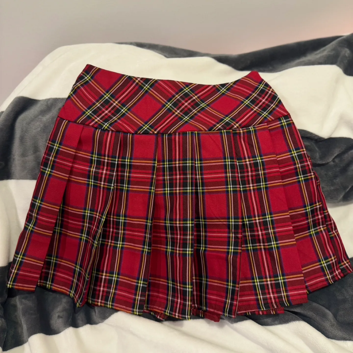 Red Plaid Pleated Skirt thumbnail