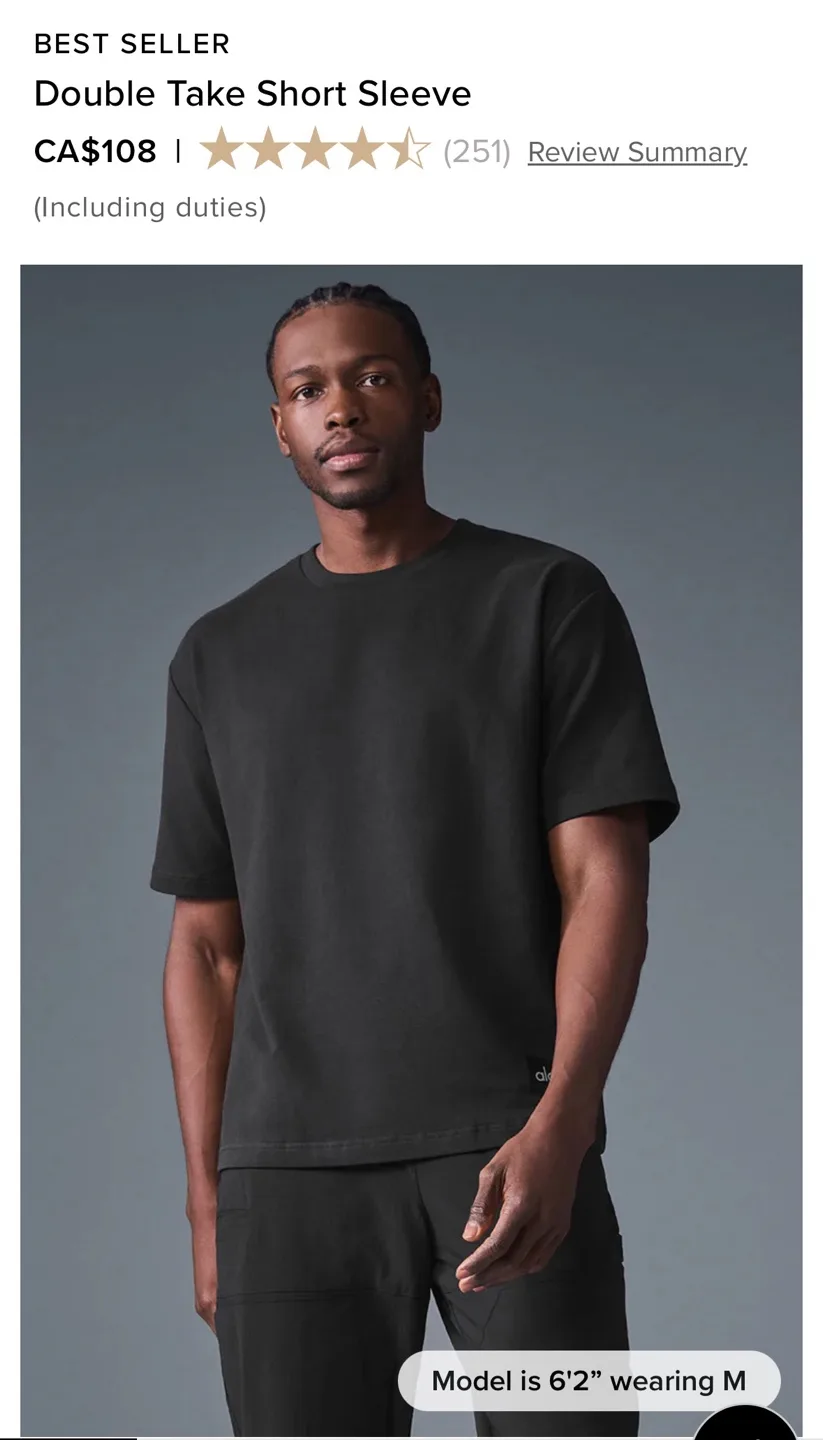 ALO Double Take Short Sleeve Shirt - Black & Bone image indicator(5)