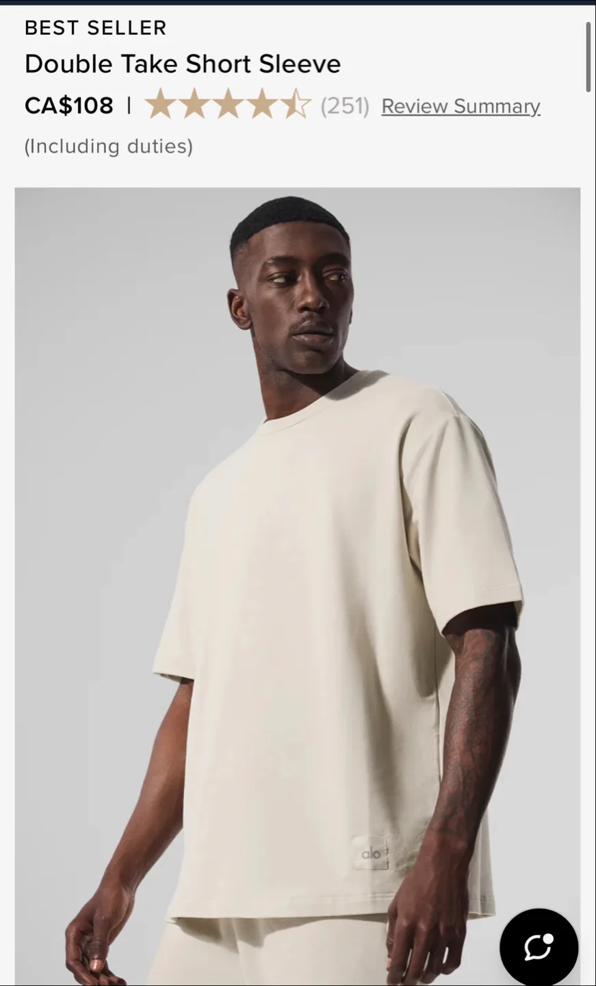 ALO Double Take Short Sleeve Shirt - Black & Bone image indicator(6)