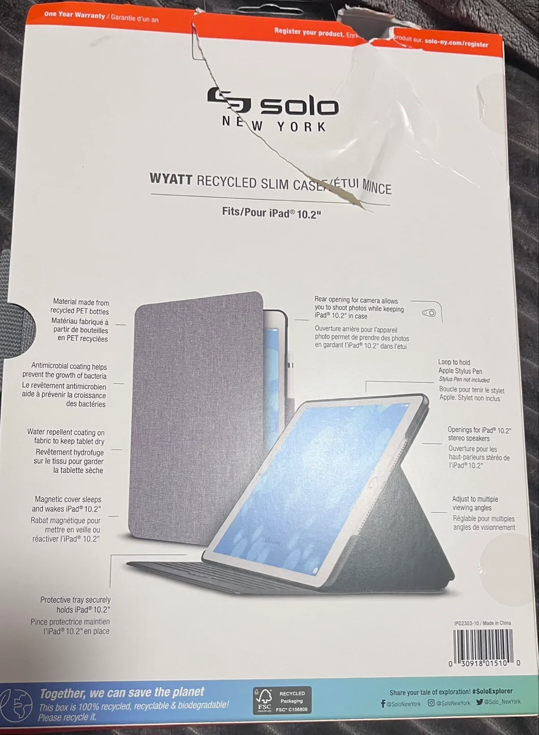 Solo New York Wyatt Recycled Slim Case for iPad 10.2" image indicator(5)