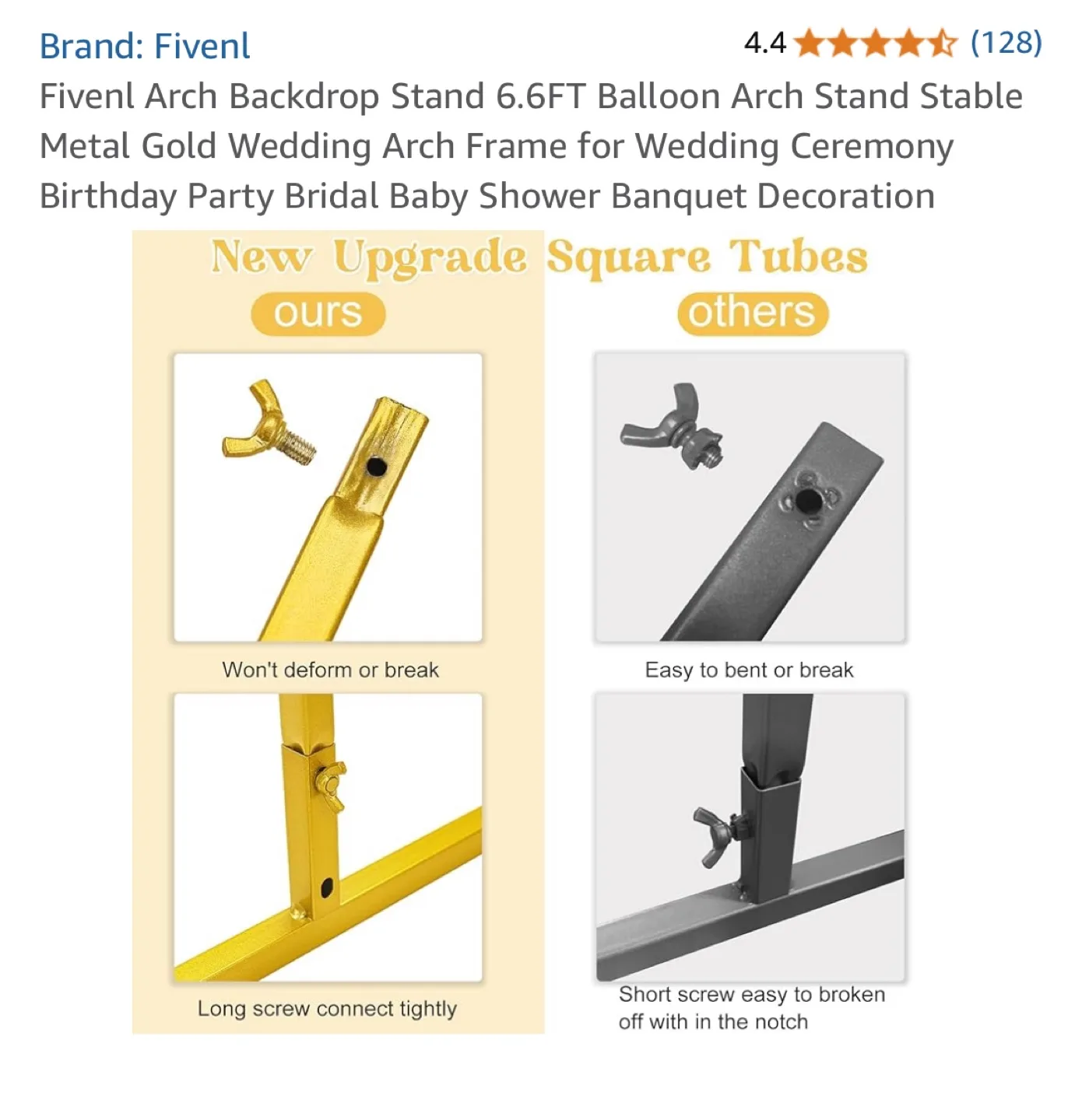 Fivenl Arch Backdrop Stand 6.6FT - Wedding, Party Decor image indicator(2)