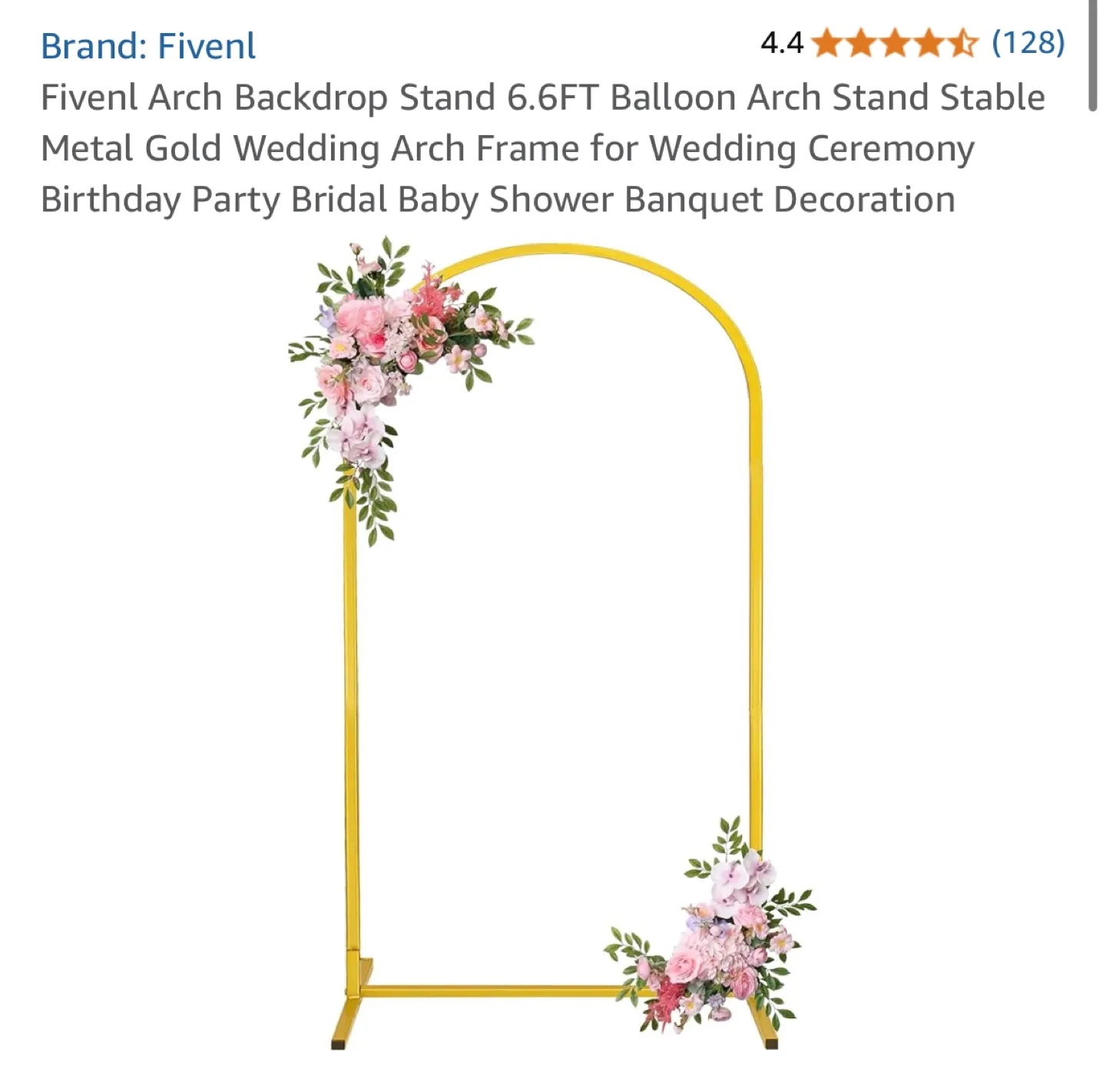 Fivenl Arch Backdrop Stand 6.6FT - Wedding, Party Decor thumbnail