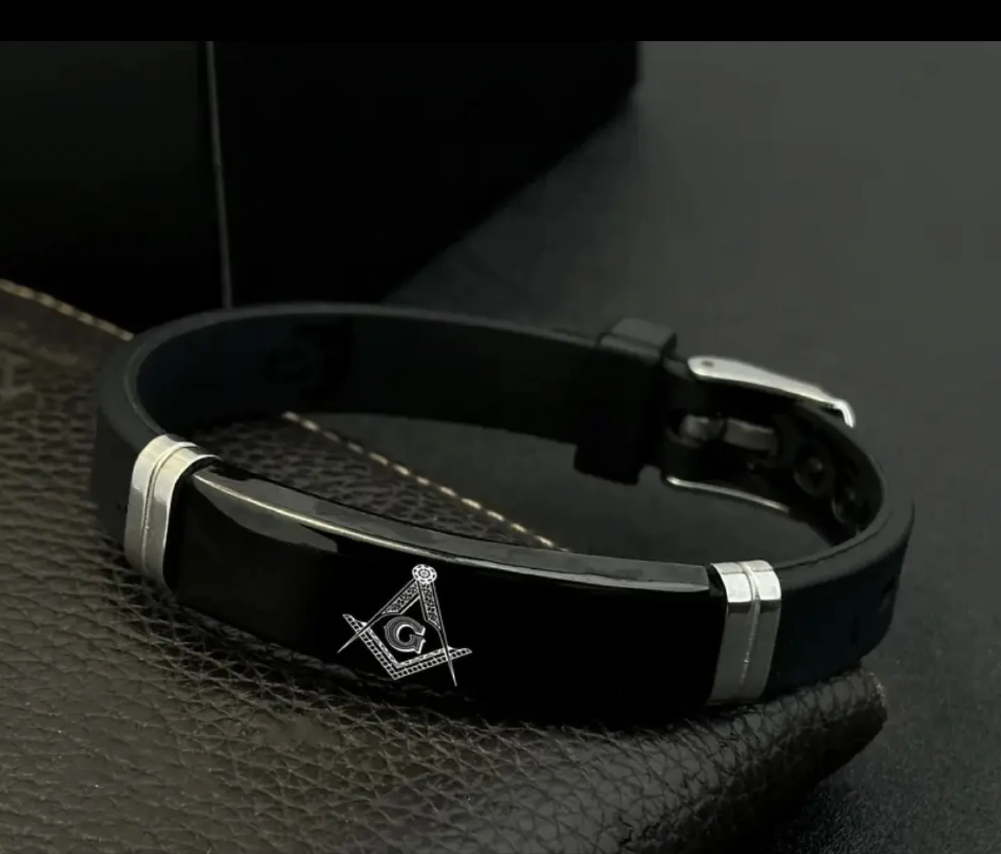 Black Masonic Bracelet thumbnail
