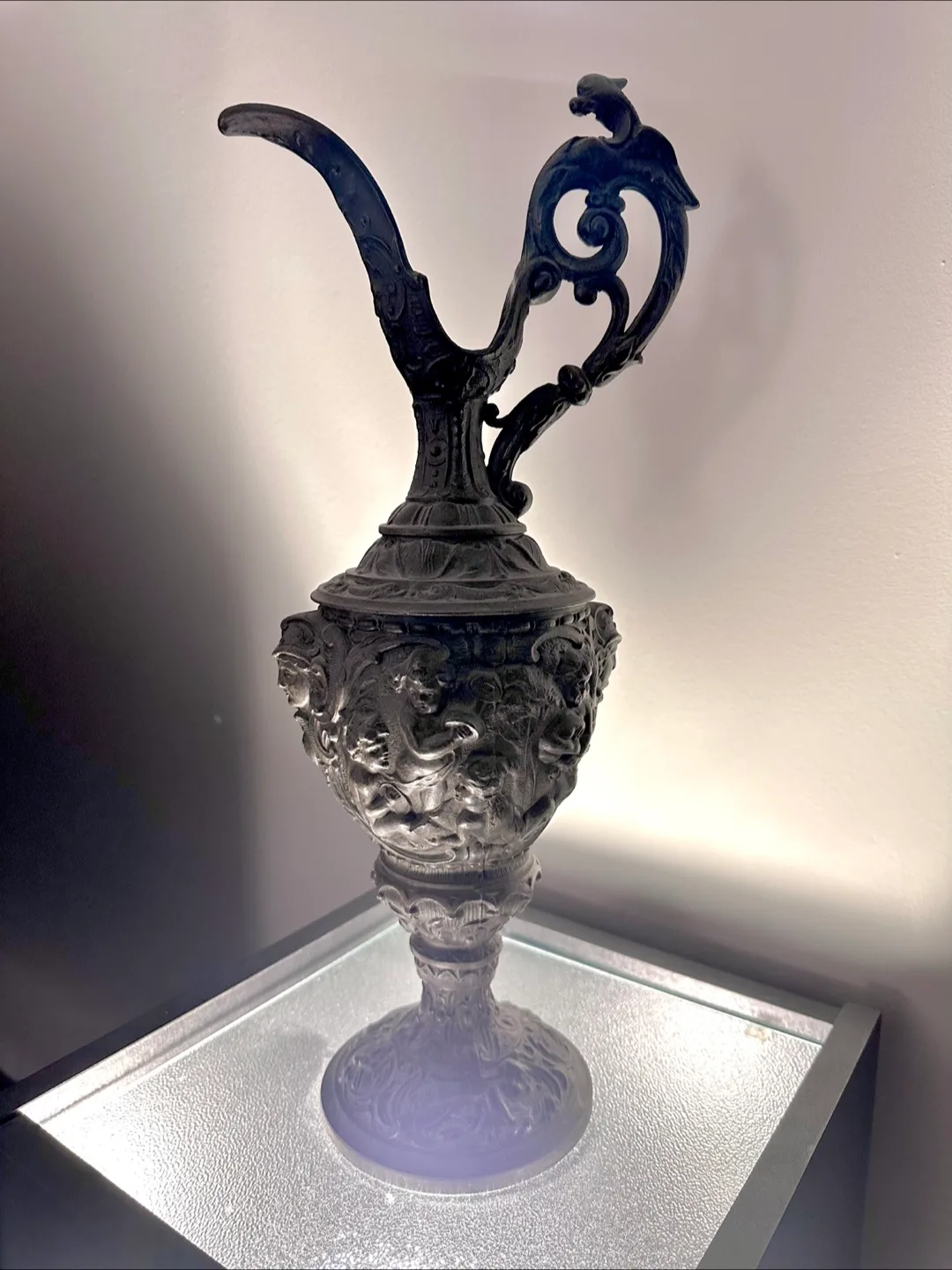 Antique late Victorian spelter mantle ewer thumbnail
