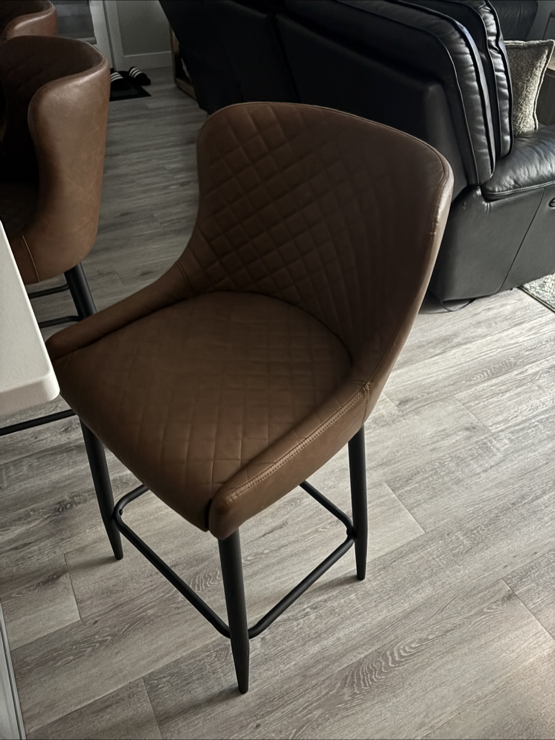 Brown Faux Leather Bar Stools - photo 2