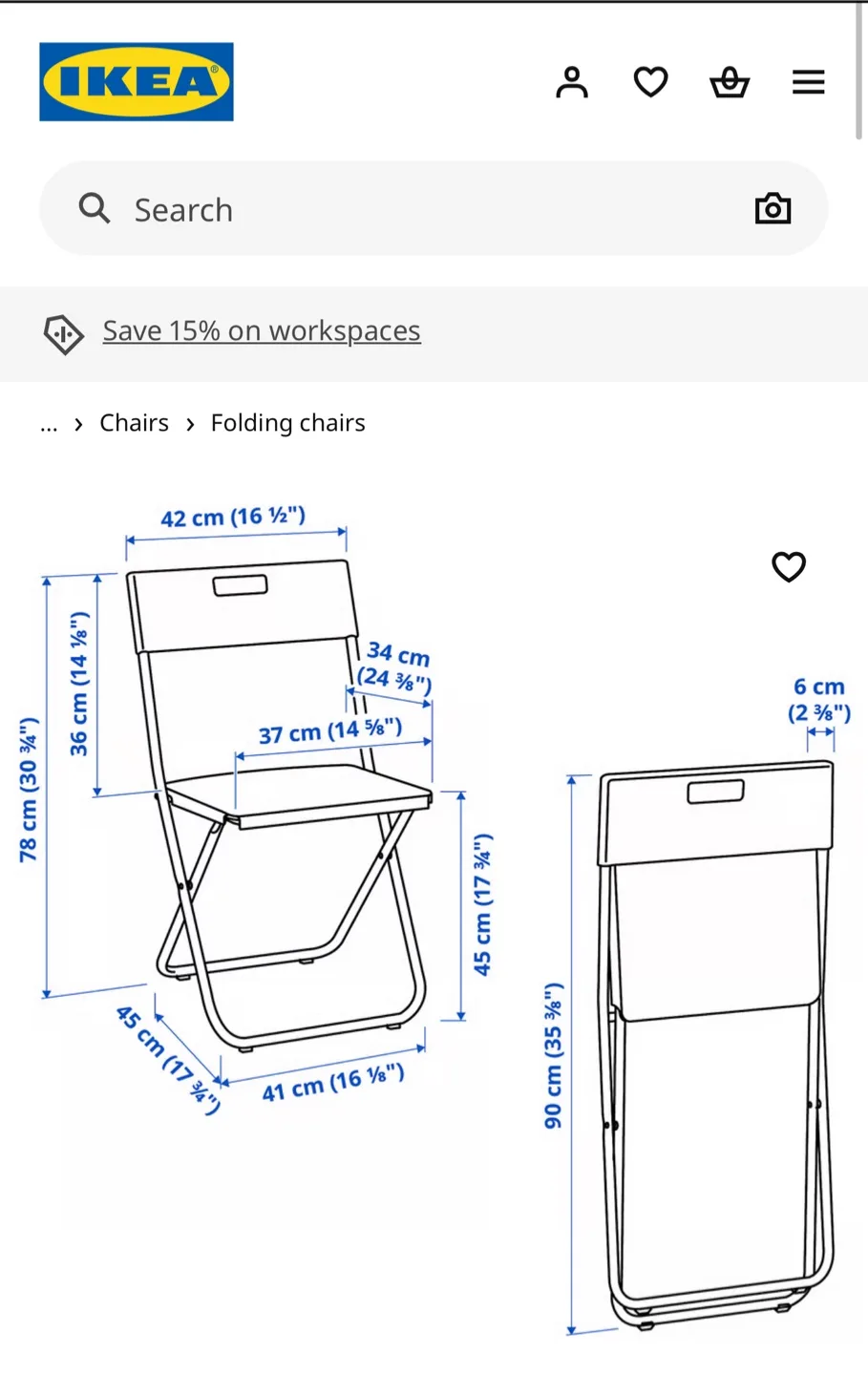 IKEA Folding Chairs - White & Grey image indicator(2)