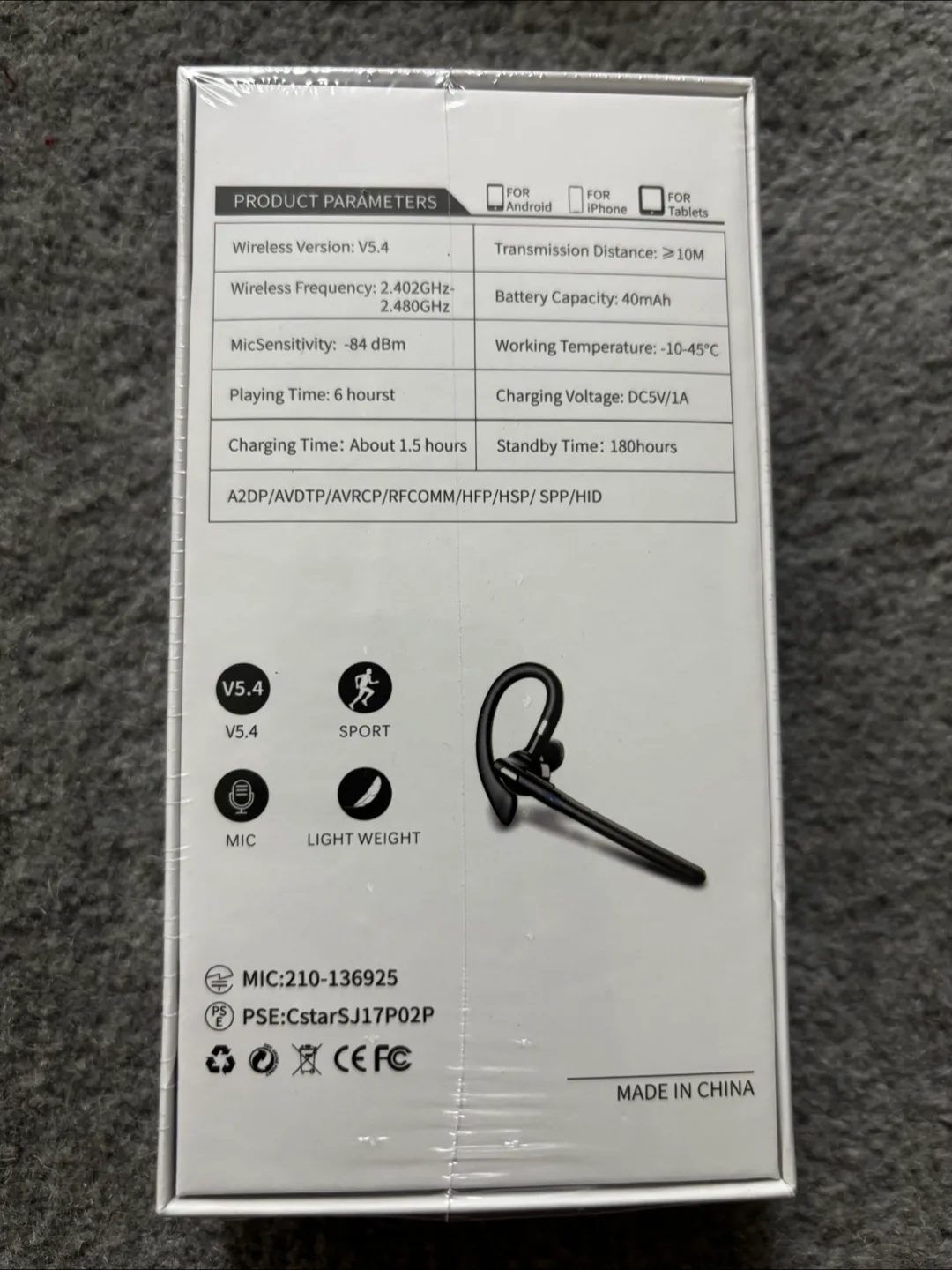 YYK-526 Wireless Bluetooth Headset - New in Box image indicator(2)