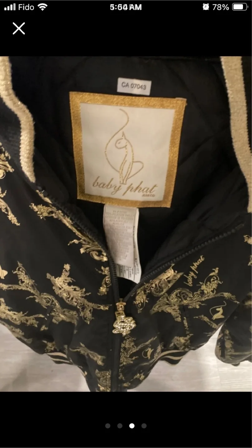 Baby Phat Black & Gold Bomber Jacket image indicator(3)