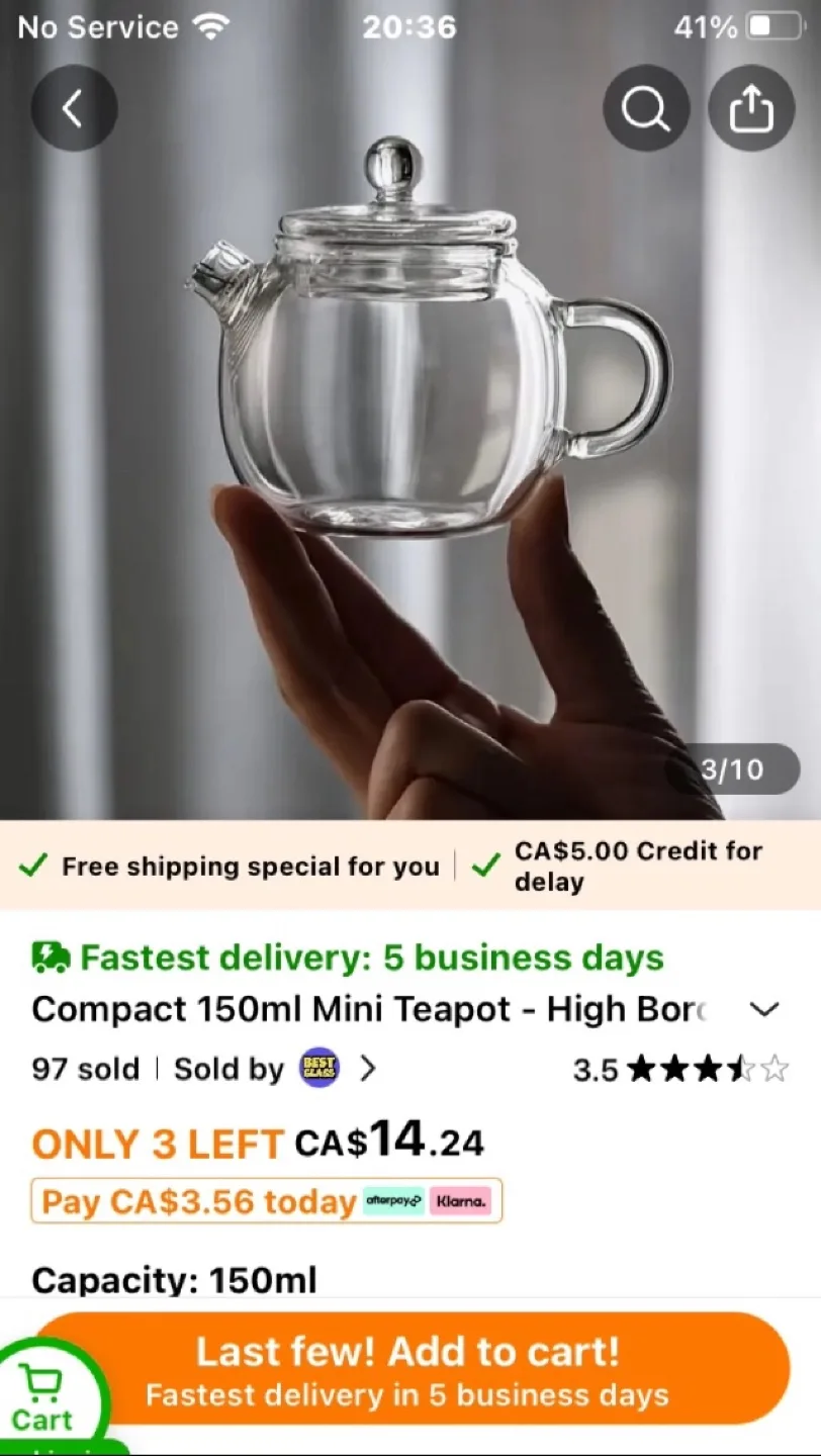 Compact 150ml Mini Glass Teapot image indicator(2)