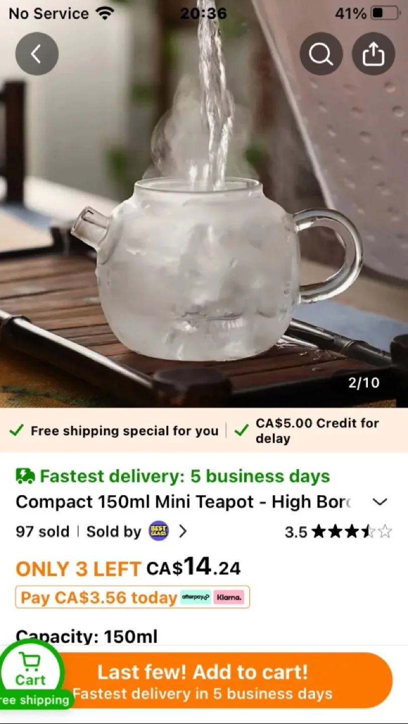 Compact 150ml Mini Glass Teapot image indicator(3)