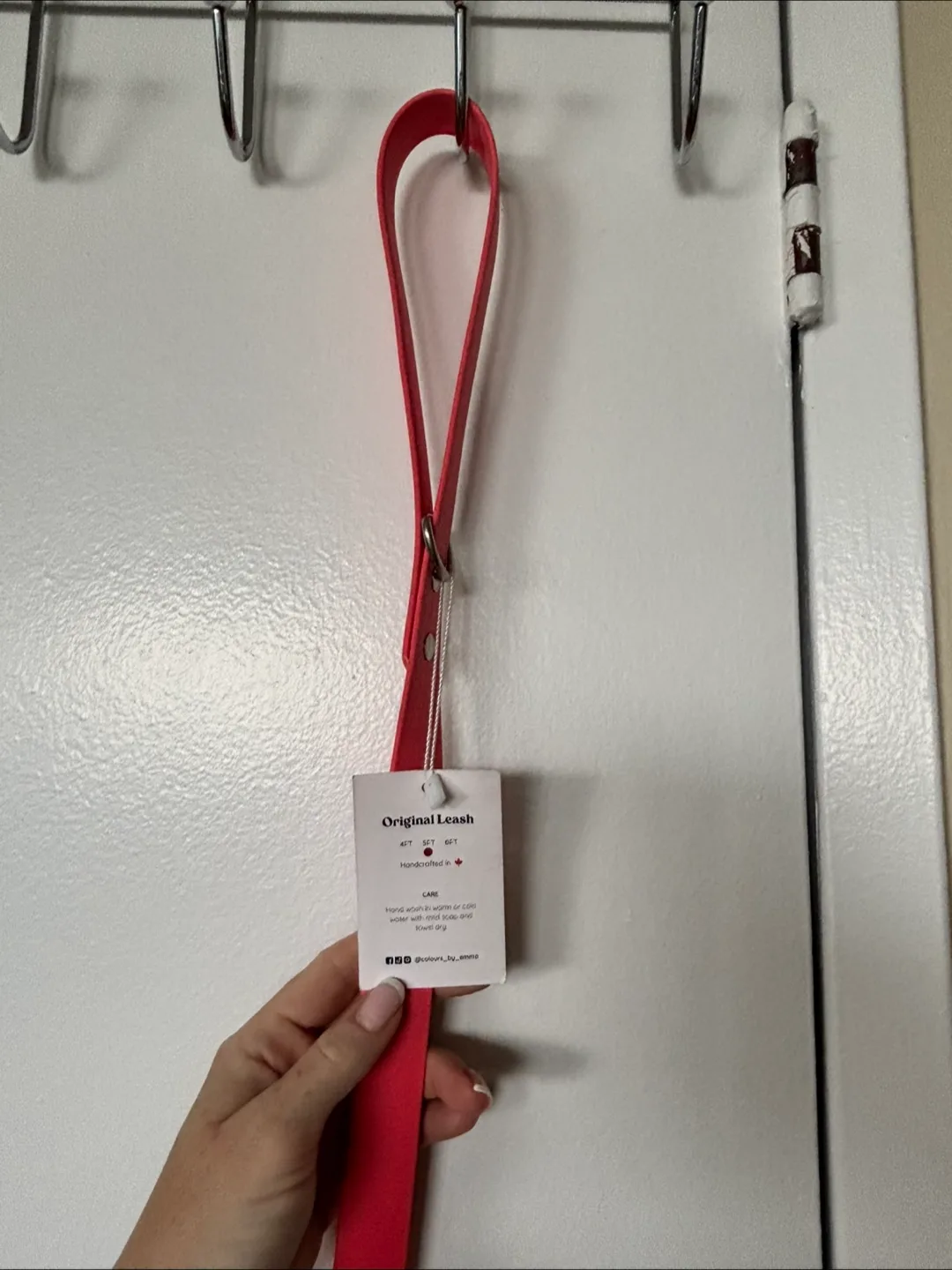 Colours by Emma Coral Pink Dog Leash image indicator(3)