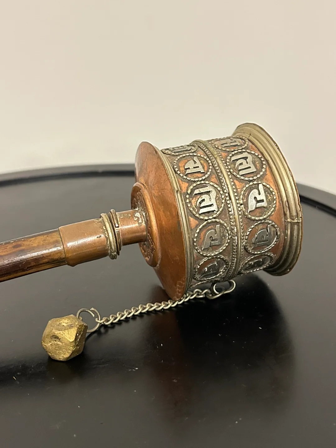 🇨🇦Old Tibetan Buddhist Handheld Prayer Wheel 10,5” ASIS thumbnail