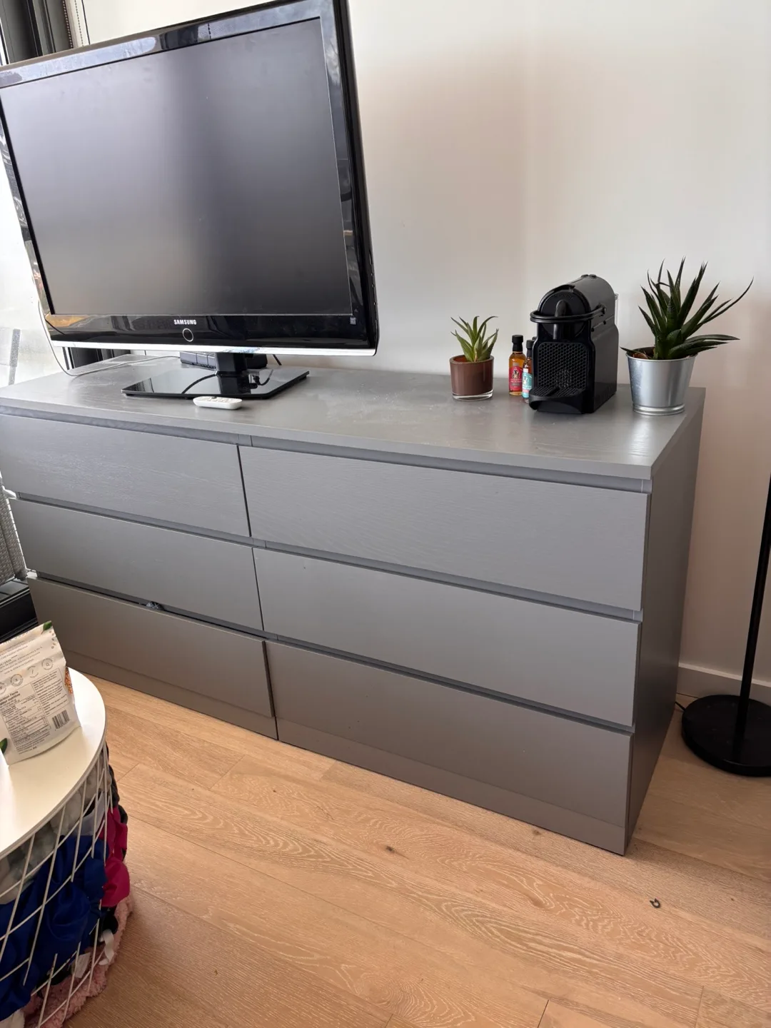 Ikea Malm Grey Dresser thumbnail