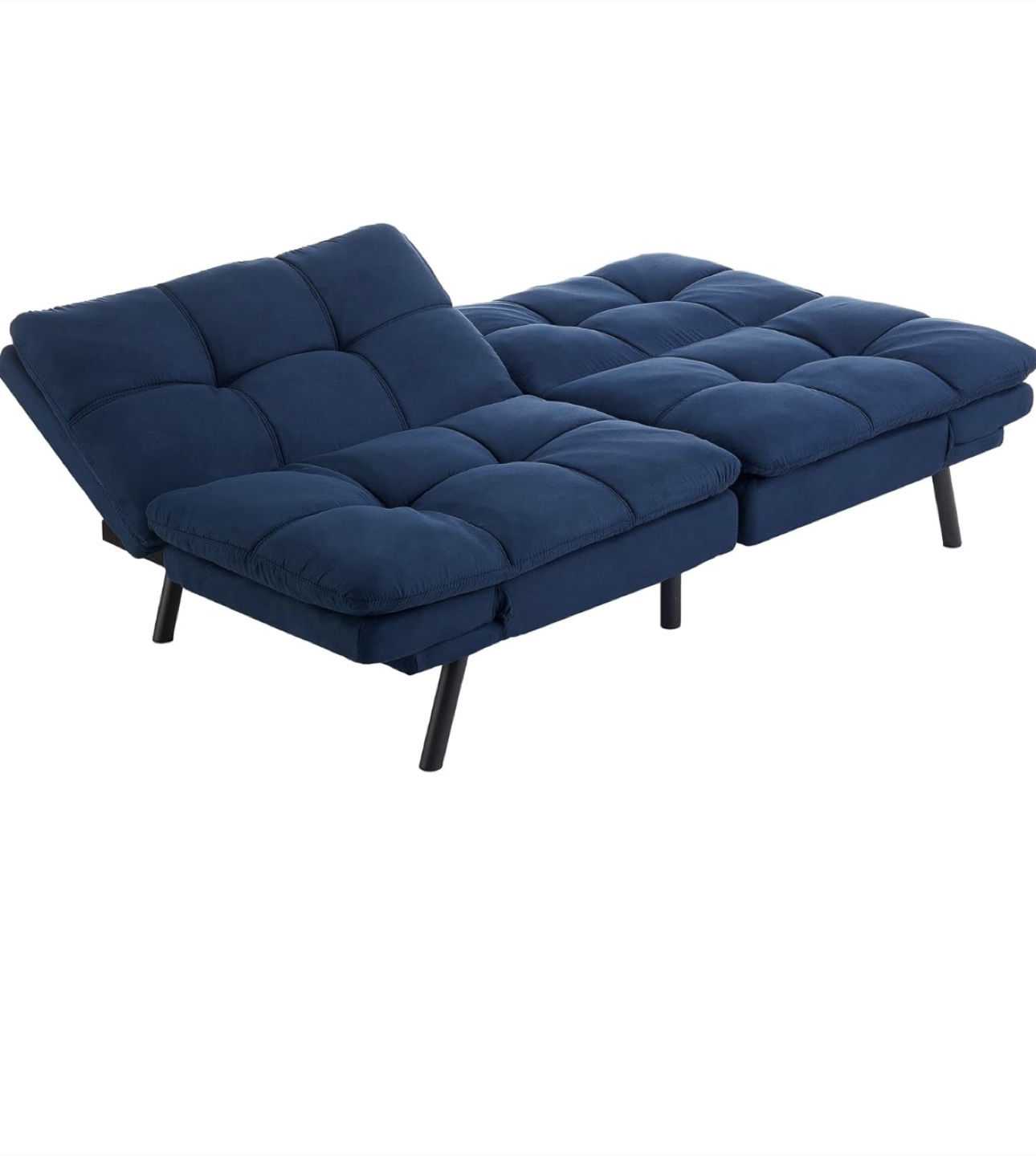 Navy Blue Memory Foam Futon Sofa Bed - photo 5