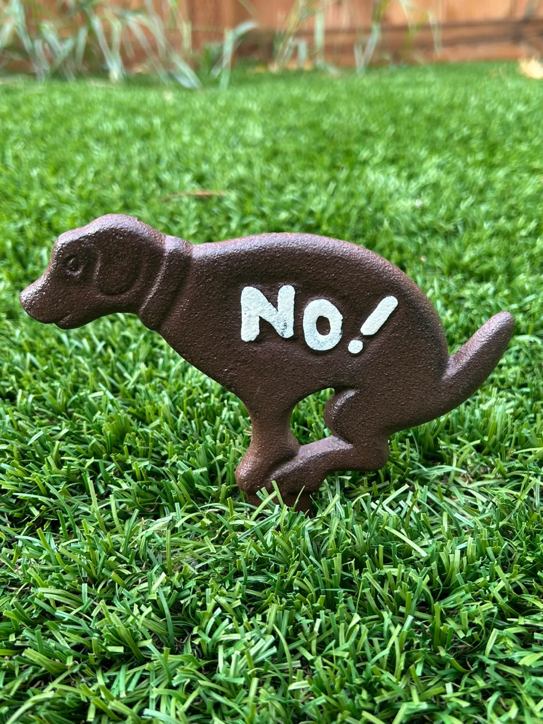 🇨🇦Cast Iron Dog “NO!” Lawn Sign – Humorous Garden Marker thumbnail