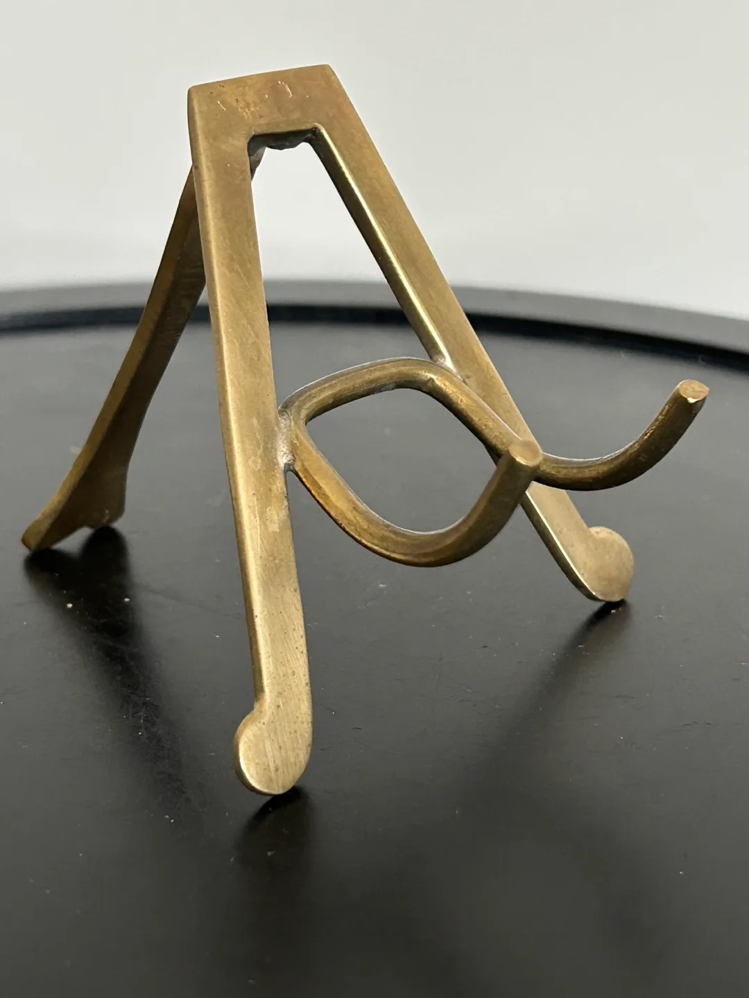 Vintage Solid Small Brass Folding Display Easel Stand 3”🇨🇦 thumbnail