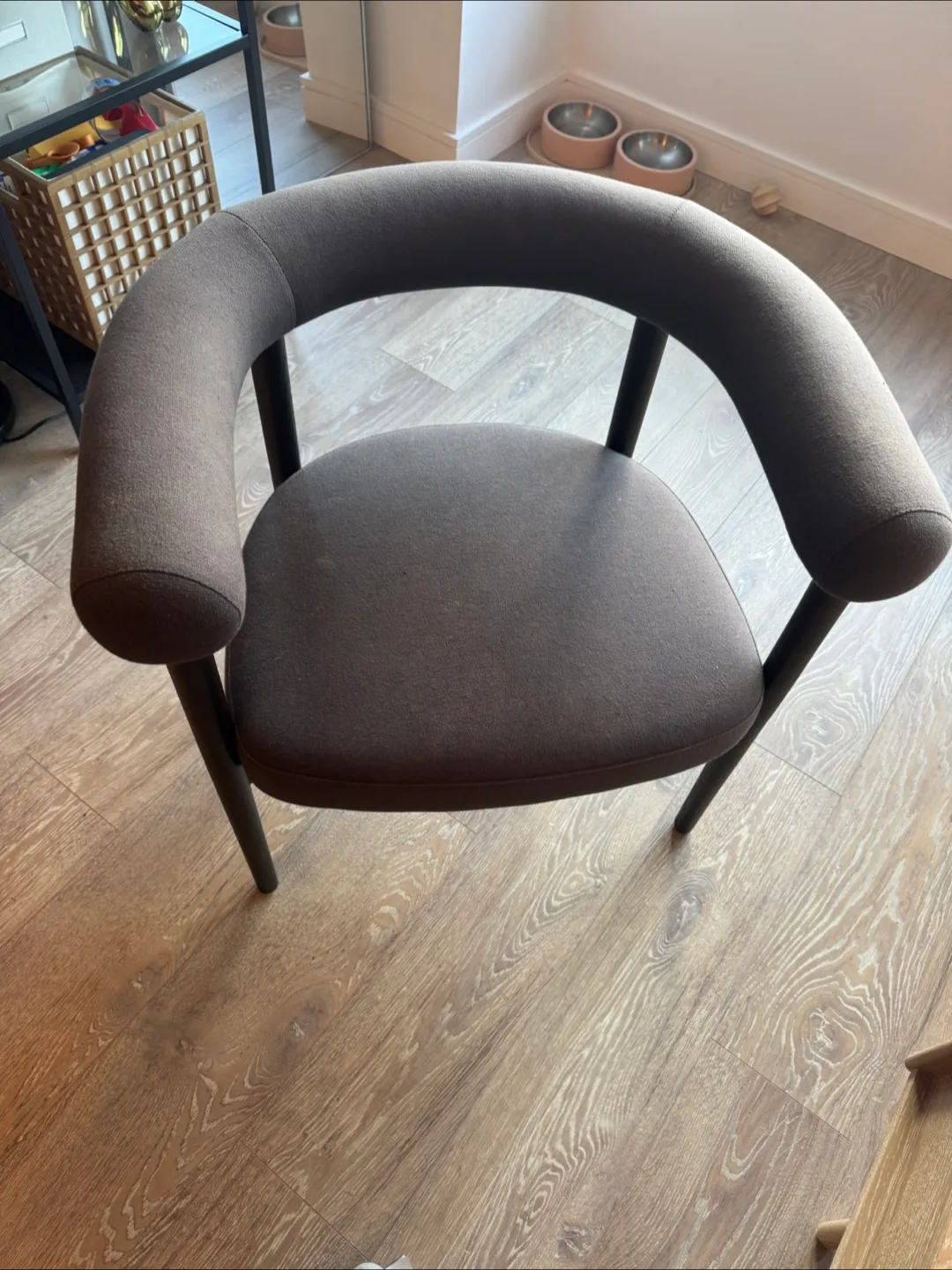 Crate & Barrel Mazz Charcoal Curved Dining Chair thumbnail