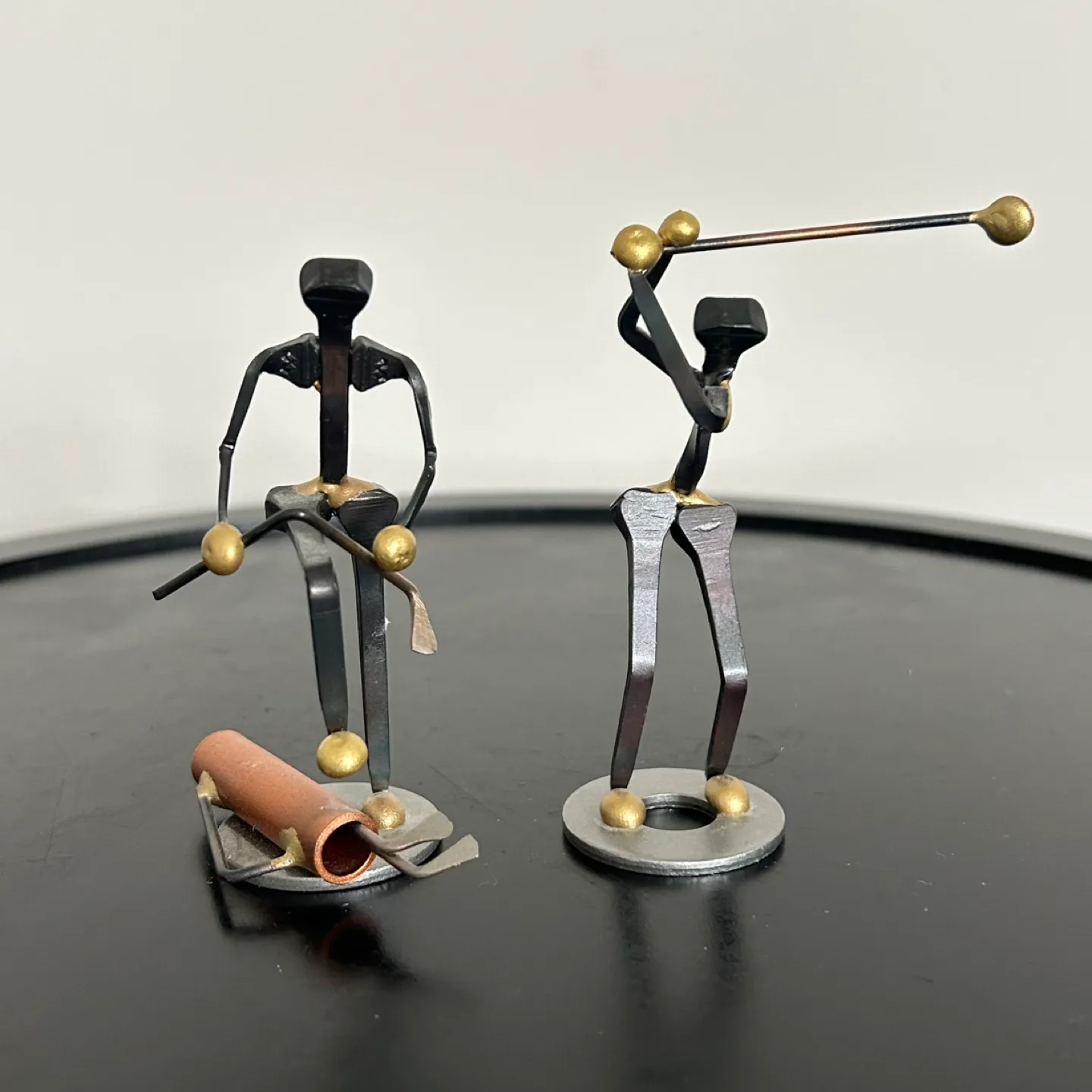 🇨🇦Handmade Metal Small Golf Figurines – Modern Art Player 3” thumbnail