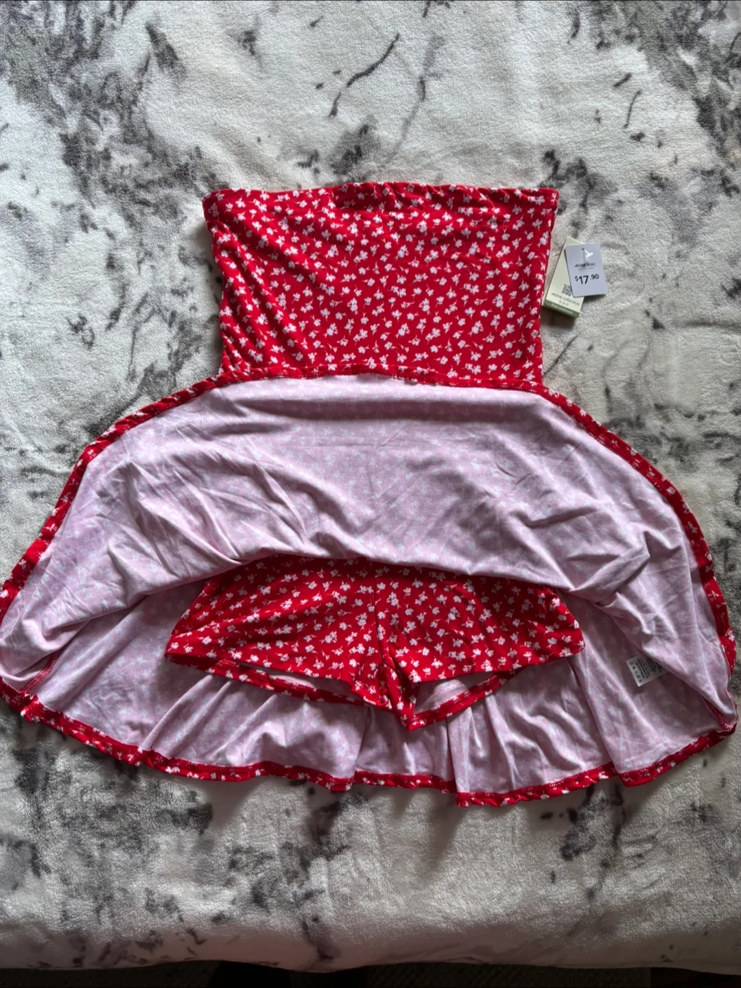 Red Floral Tube Top Dress - Size S/P image indicator(4)