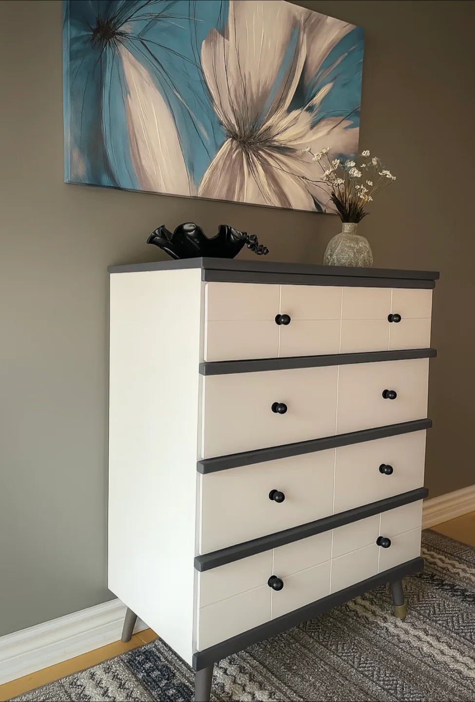 ✨ Mid-Century Modern 4-Drawer Dresser – Custom Refinish image indicator(2)