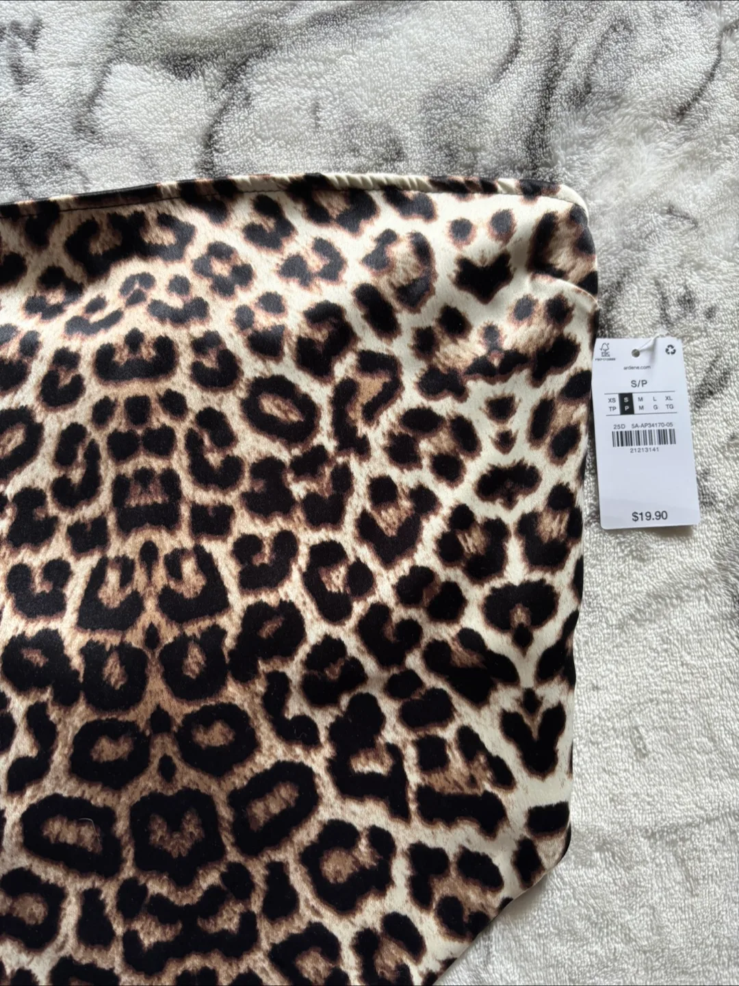 Leopard Print Satin Handkerchief Tube Top image indicator(2)