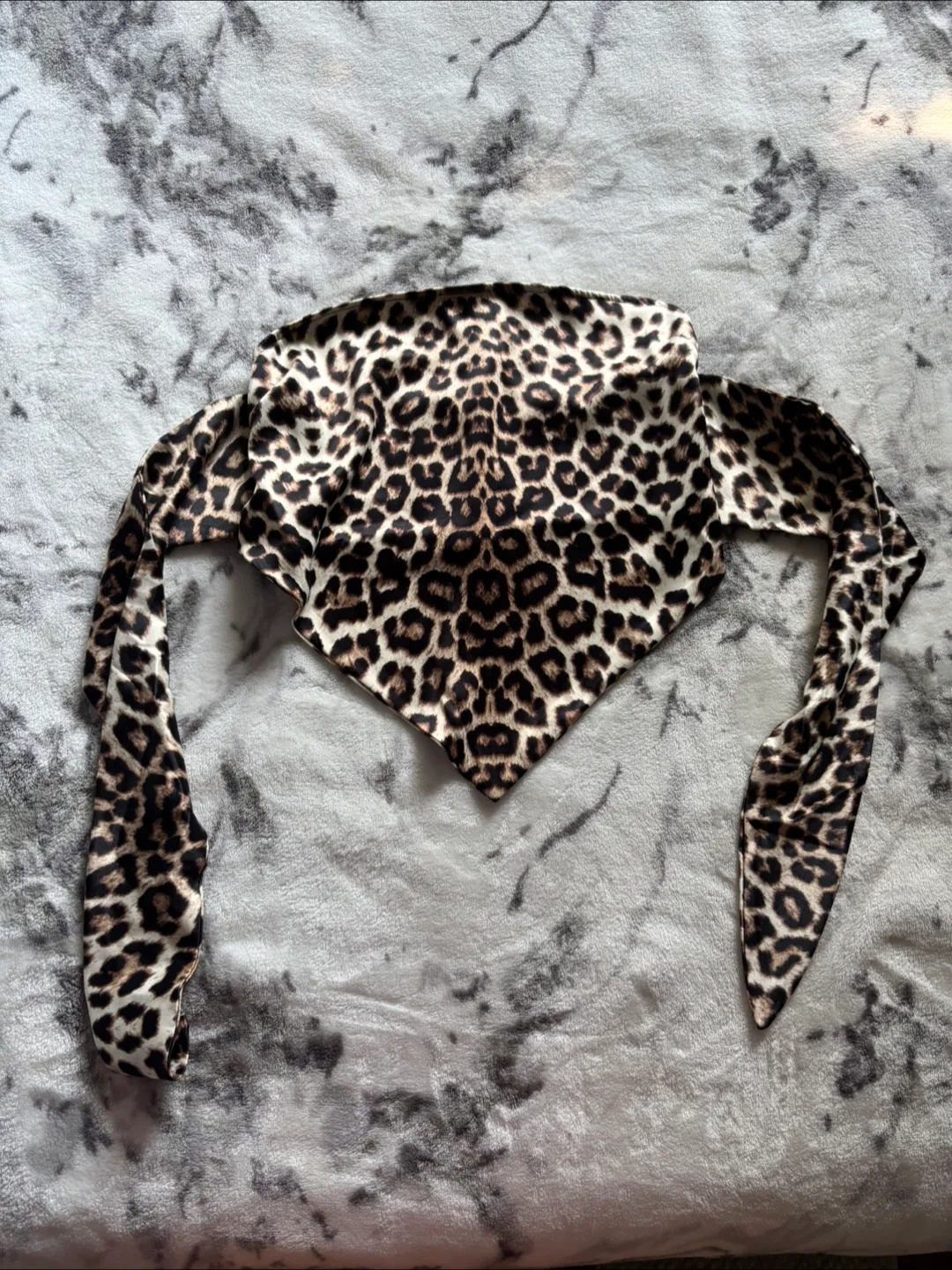 Leopard Print Satin Handkerchief Tube Top image indicator(3)