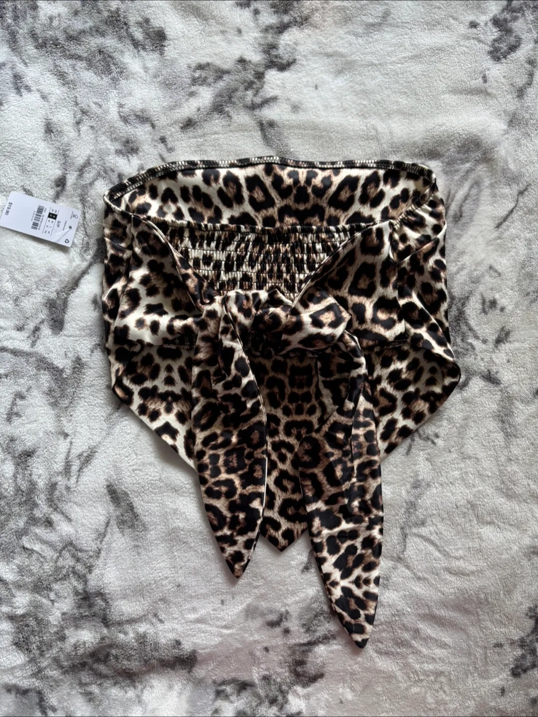 Leopard Print Satin Handkerchief Tube Top image indicator(5)
