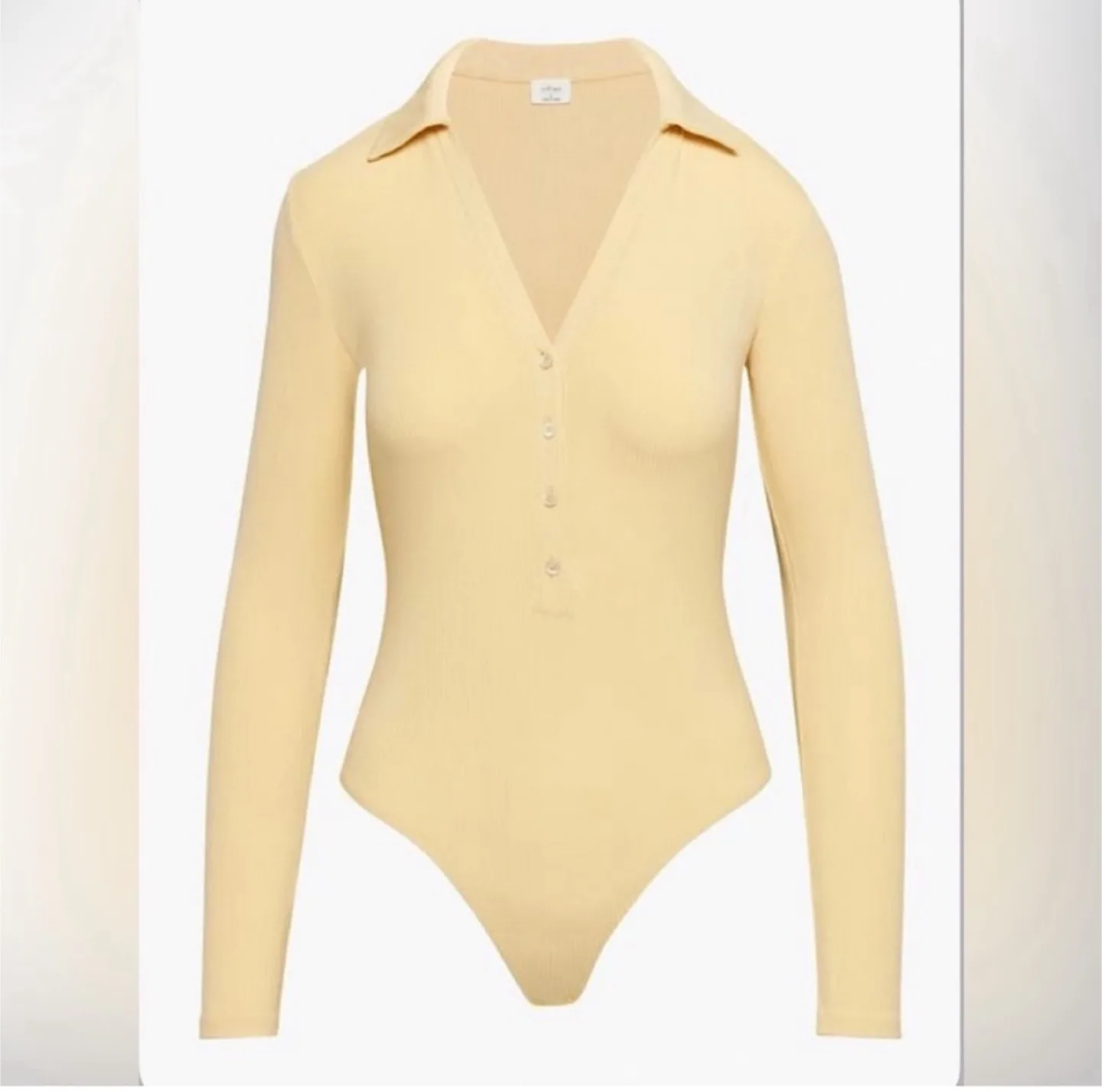 Wilfred Aritzia Charolette Butter Yellow Bodysuit thumbnail