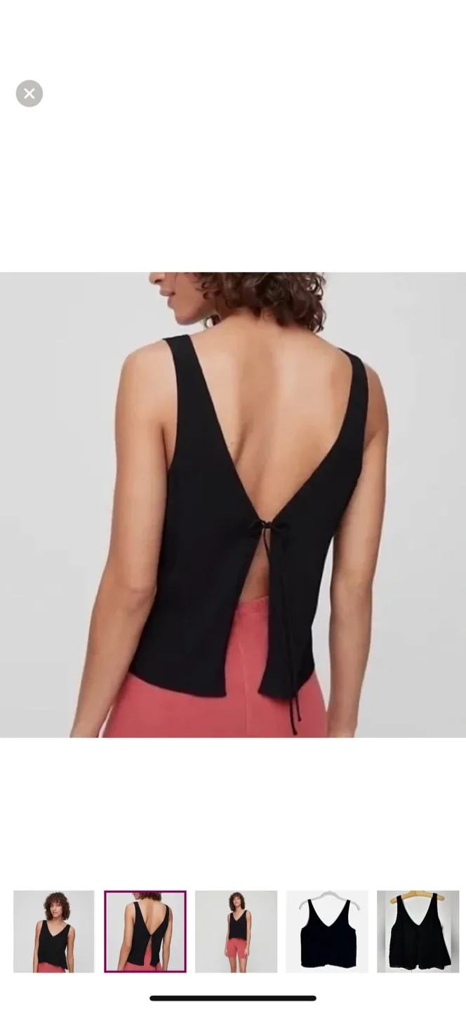 Wilfred Free Kempner Sleeveless Tie Back Tank in Black image indicator(2)