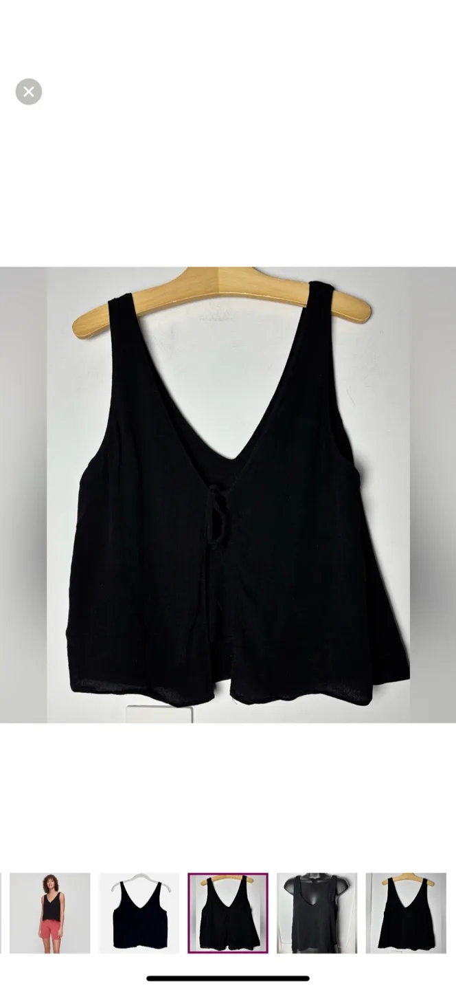 Wilfred Free Kempner Sleeveless Tie Back Tank in Black image indicator(5)