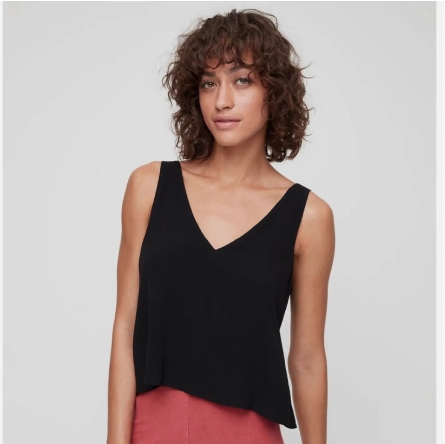 Wilfred Free Kempner Sleeveless Tie Back Tank in Black thumbnail