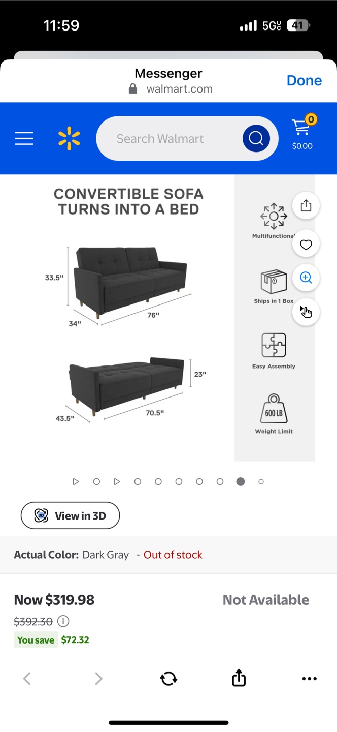 Convertible sofa